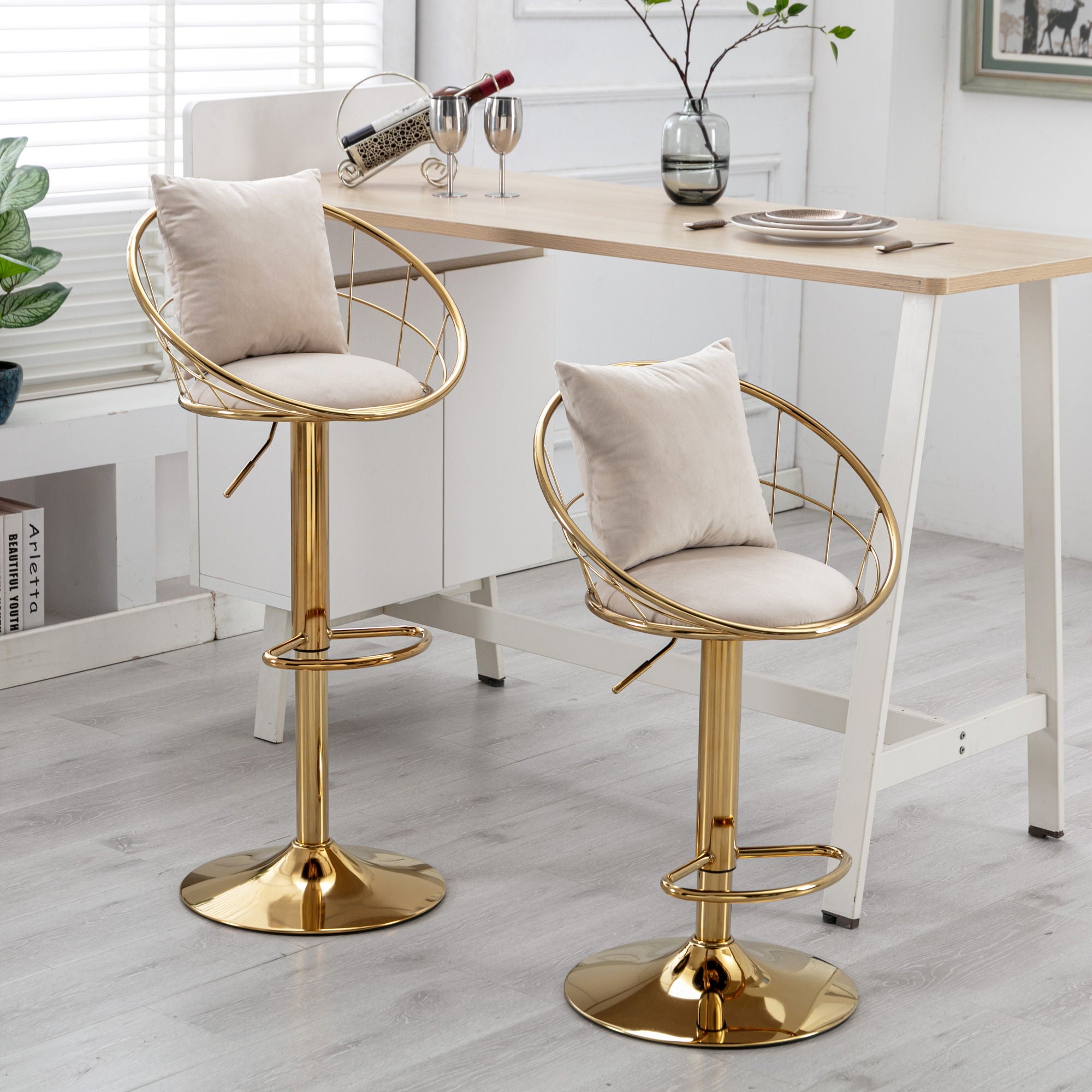 Unique Design Bar Chair, 360 Degree Rotation, Adjustable Height, Suitable For Dining Room And Bar - Best Buy Furniture
