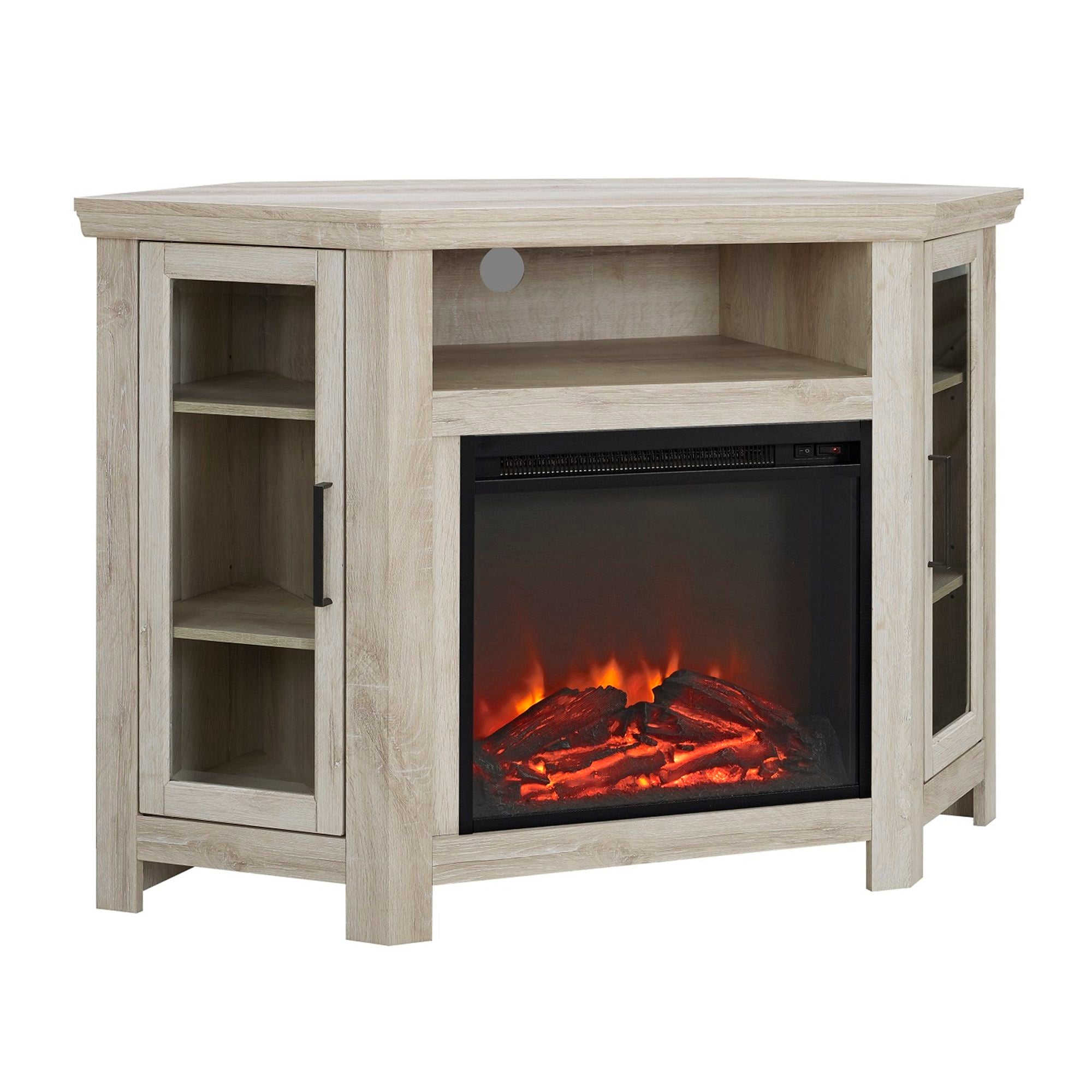 Classic Glass Door Fireplace TV Stand For Tvs Up To 55" - Best Buy Furniture