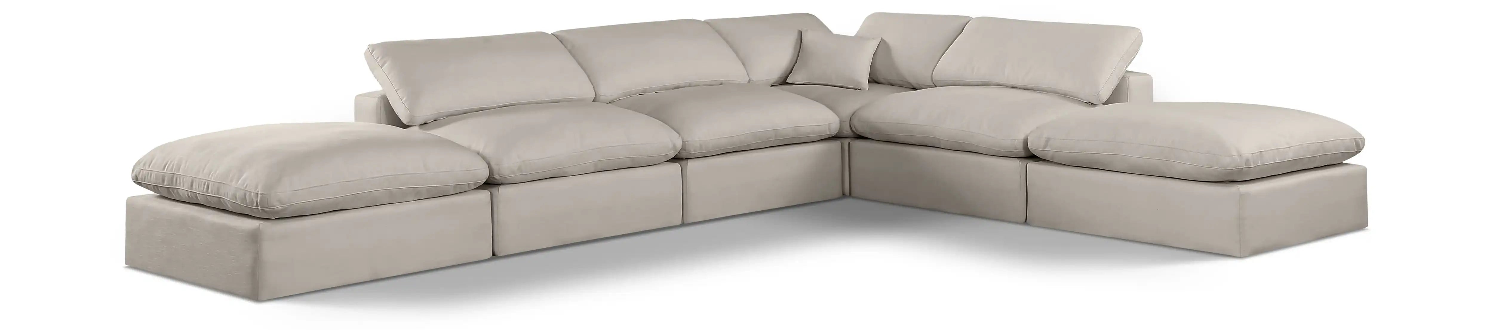 Comfy - 6 Piece Linen Modular Sectional - Best Buy Furniture