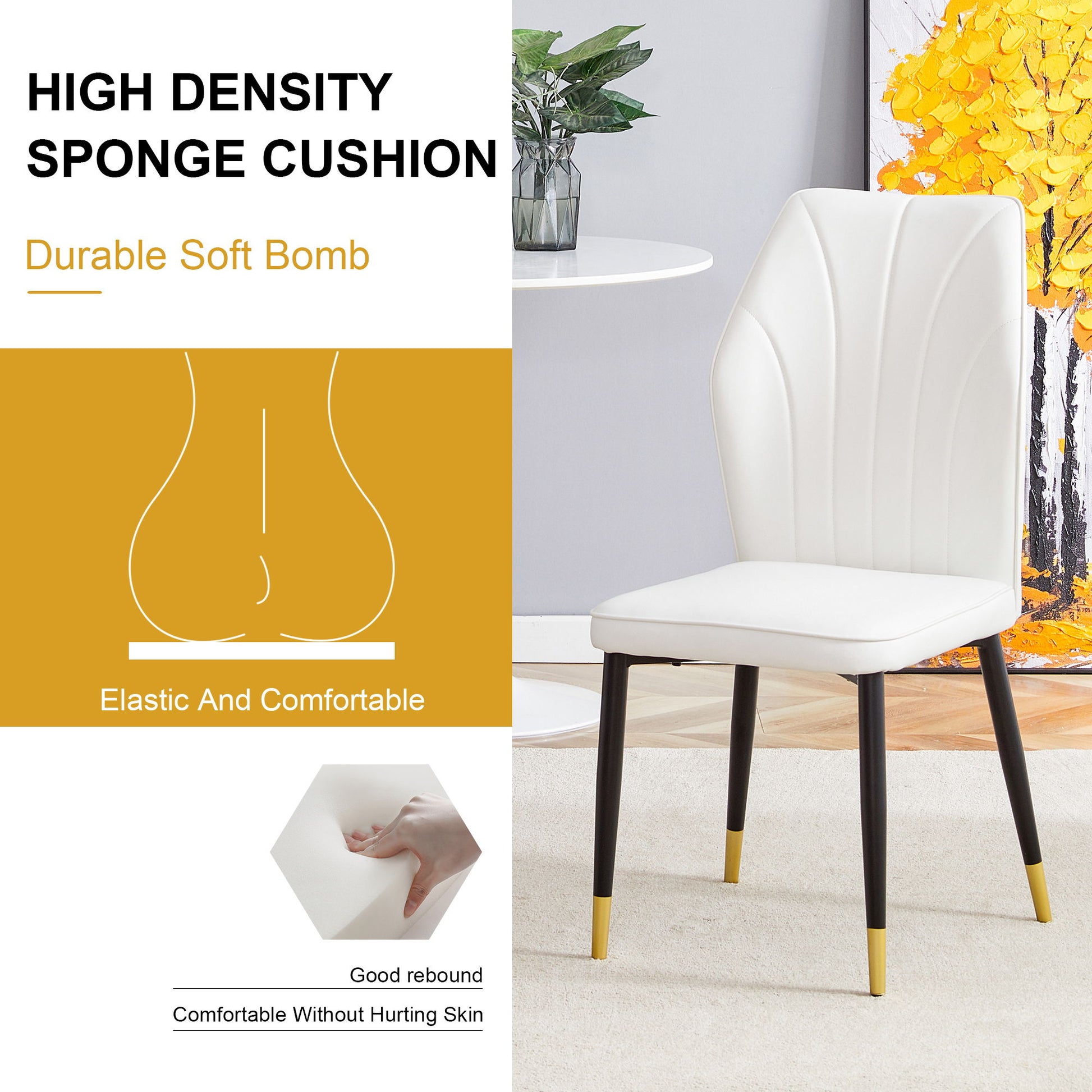 4 Modern Dining Chairs With Stylish Patterned Backrest And Metal Legs - Best Buy Furniture