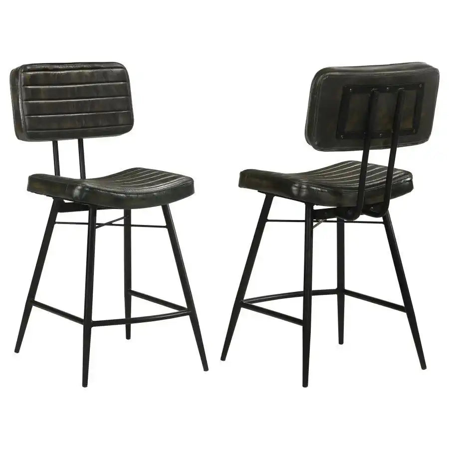 Partridge - Leather Counter Chair (Set of 2) - Best Buy Furniture