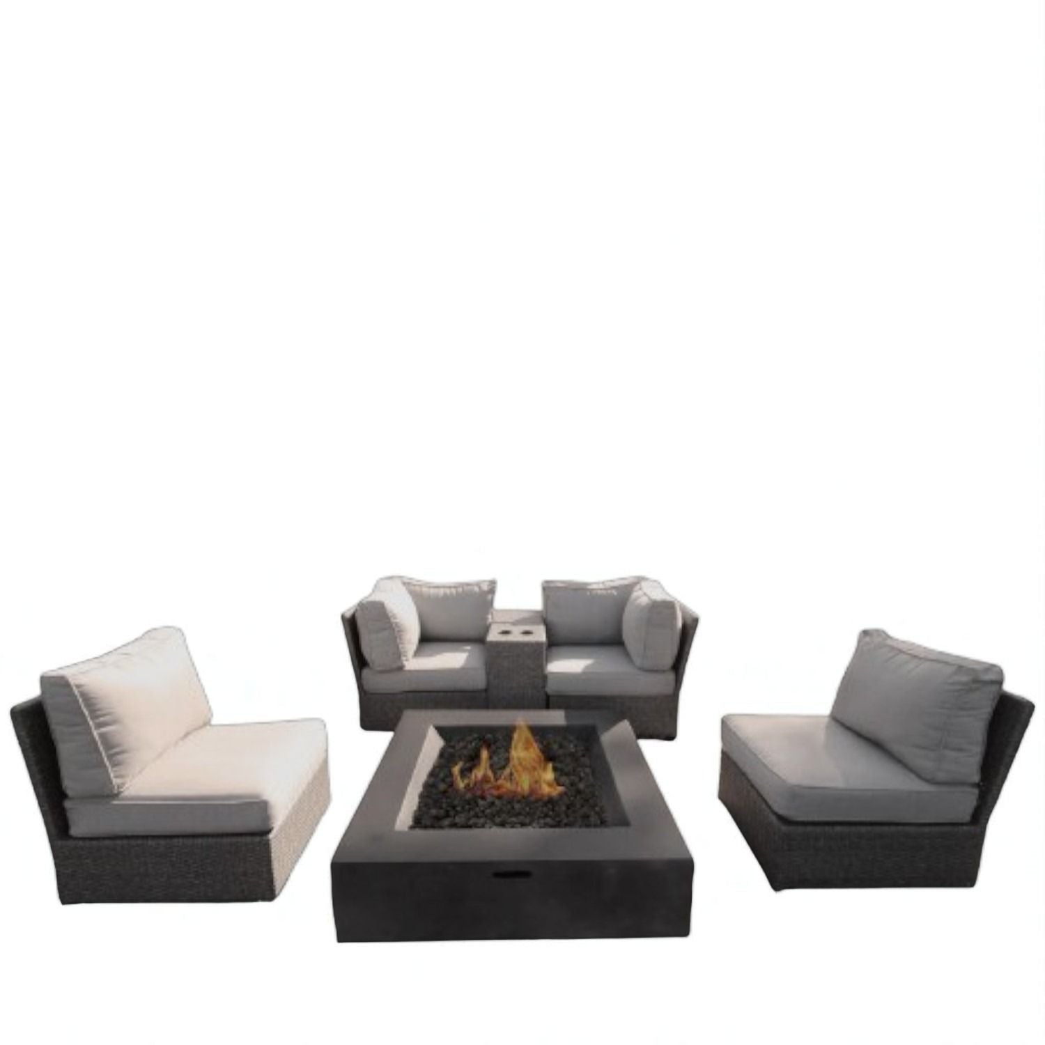 Patio Conversation Set & Cushions, Seats 4 - Gray Mix - Best Buy Furniture