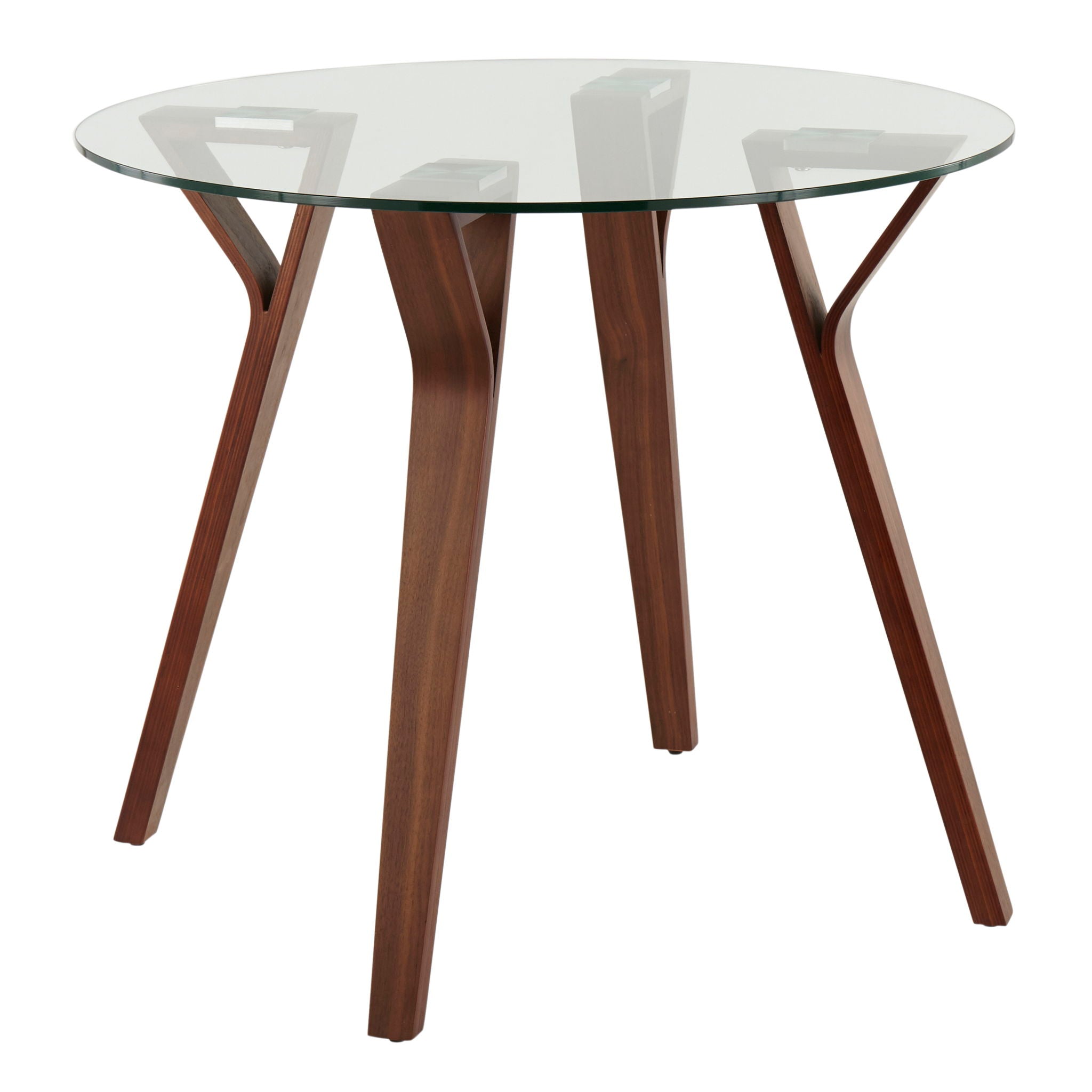Folia - 3 Piece Dining Set Round Fabrizzi Mid-Century Modern - Walnut / Gray - Best Buy Furniture
