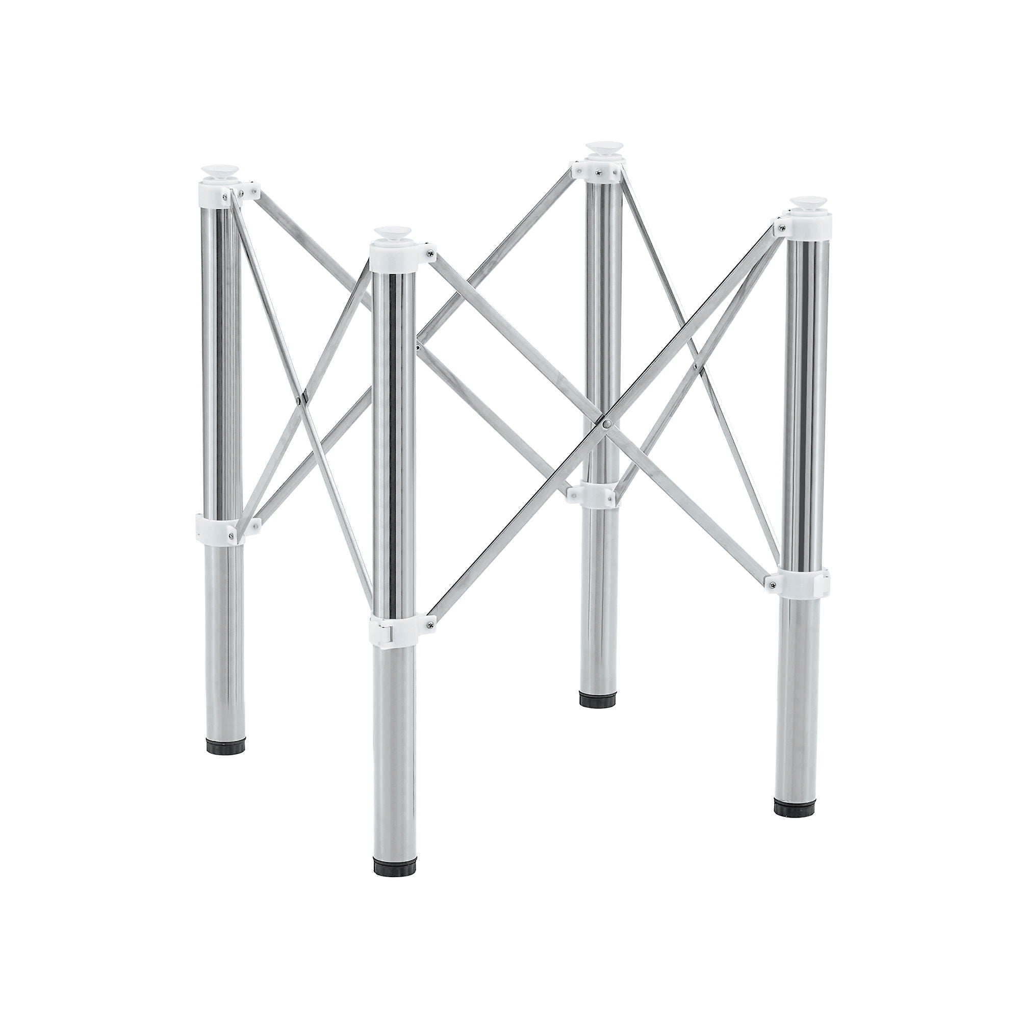Simple Silver Stainless Steel Folding Table Frame Multifunctional Space Saving Design.Separate Folding Table Legs That Can Be Paired With Various Sizes And Styles Of Tabletops - Silver - Best Buy Furniture