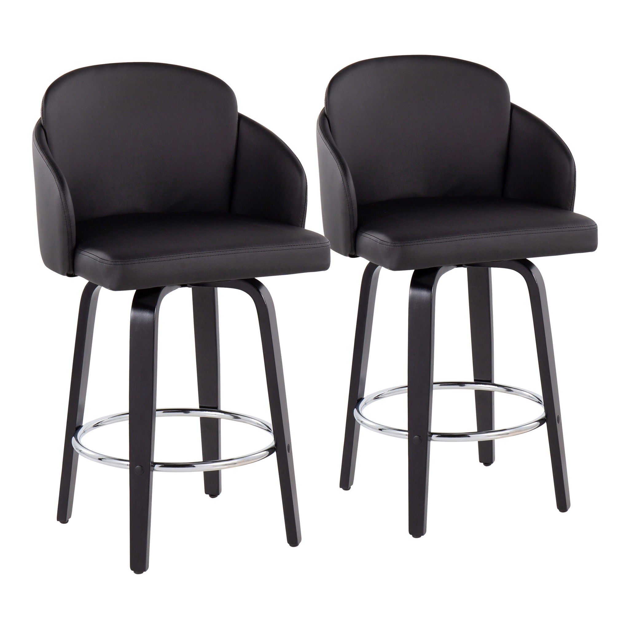 Dahlia - Contemporary Counter Stool Round Footrest (Set of 2) - Best Buy Furniture