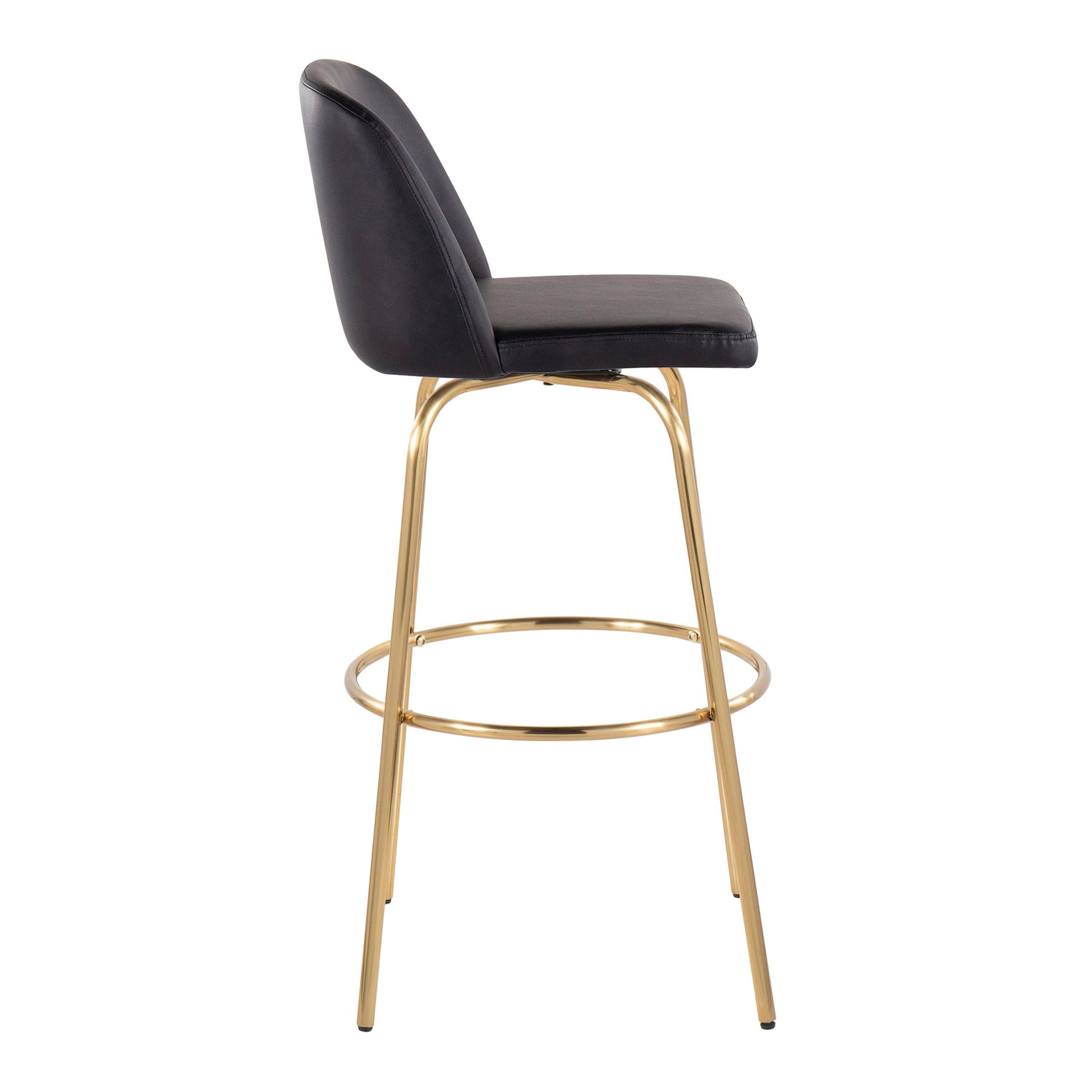 Toriano - Contemporary Fixed Height Barstool With Swivel And Round Footrest (Set of 2) - Best Buy Furniture