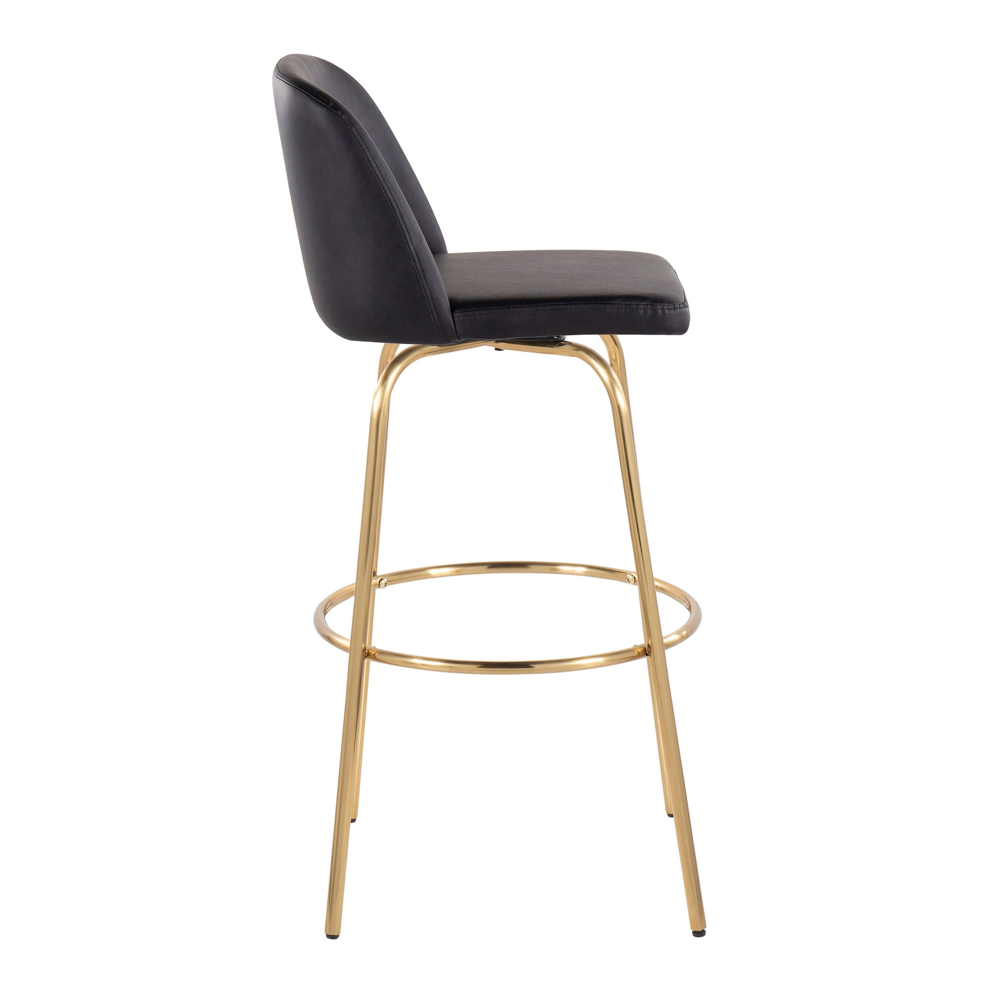 Toriano - Contemporary Fixed Height Barstool With Swivel And Round Footrest (Set of 2) - Best Buy Furniture