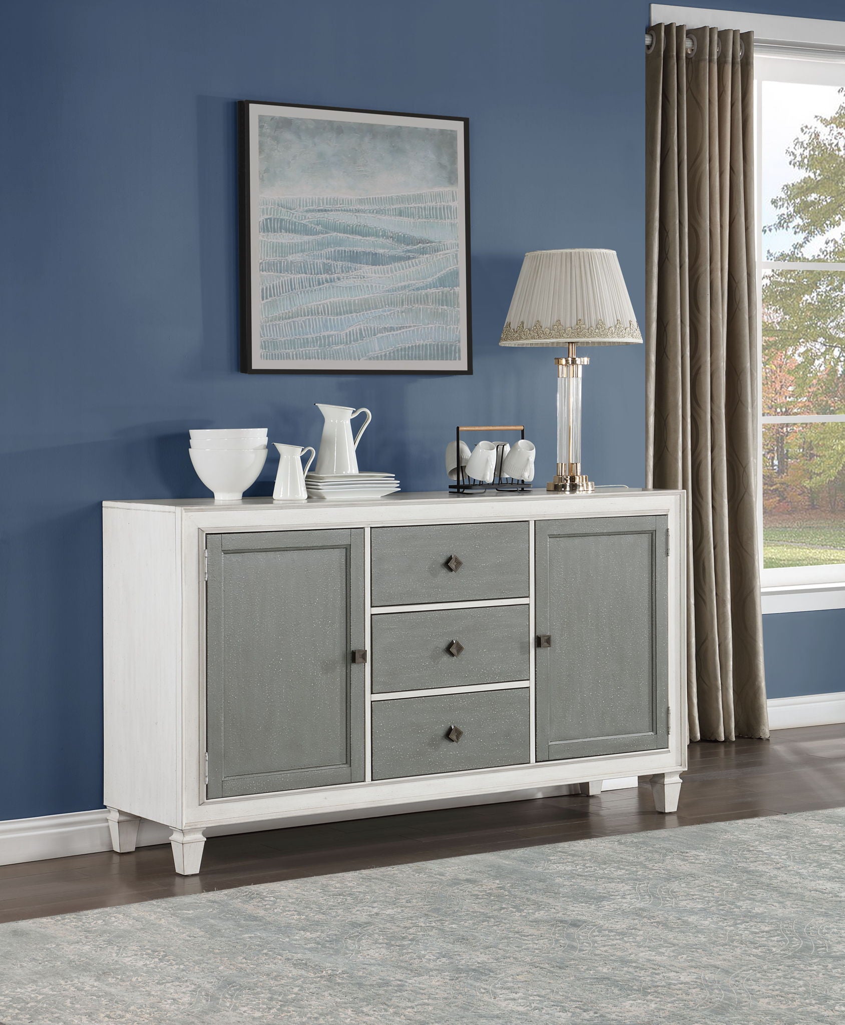 Katia - Server - Gray / White - Best Buy Furniture