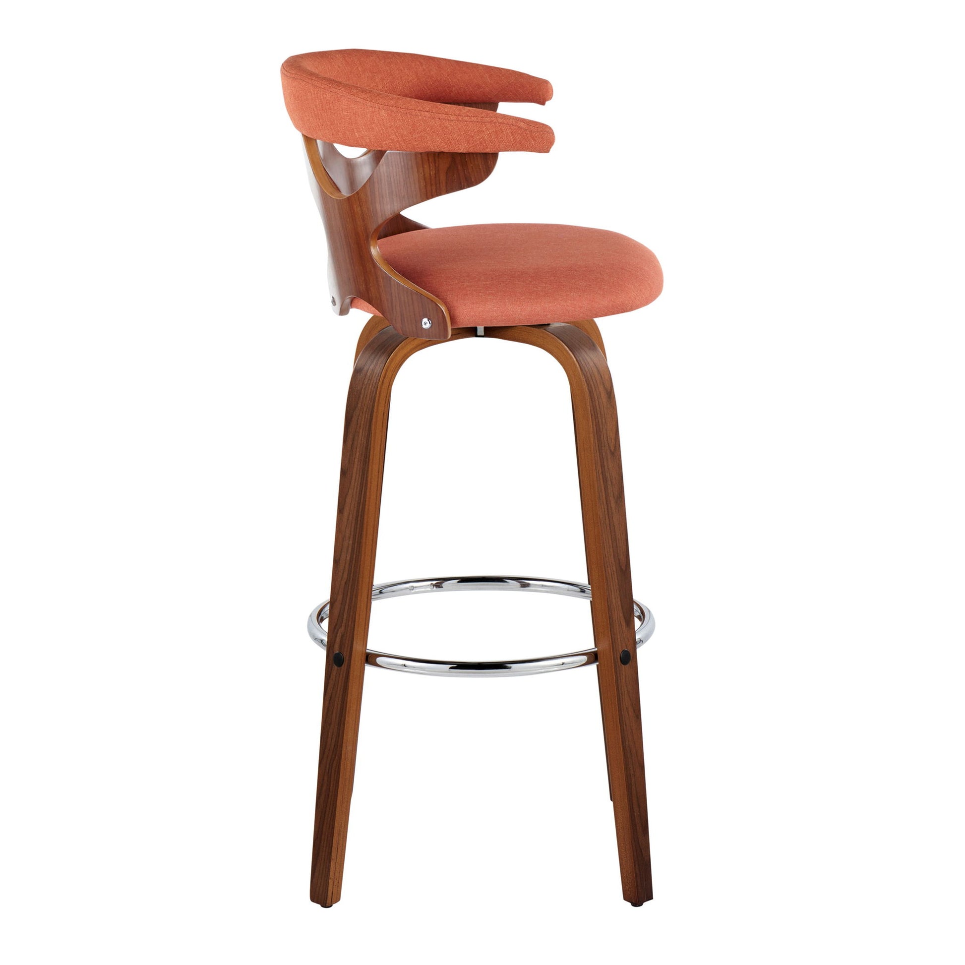 Gardenia - Mid Century Modern Fixed Height Barstool With Swivel With Round Footrest (Set of 2) - Best Buy Furniture