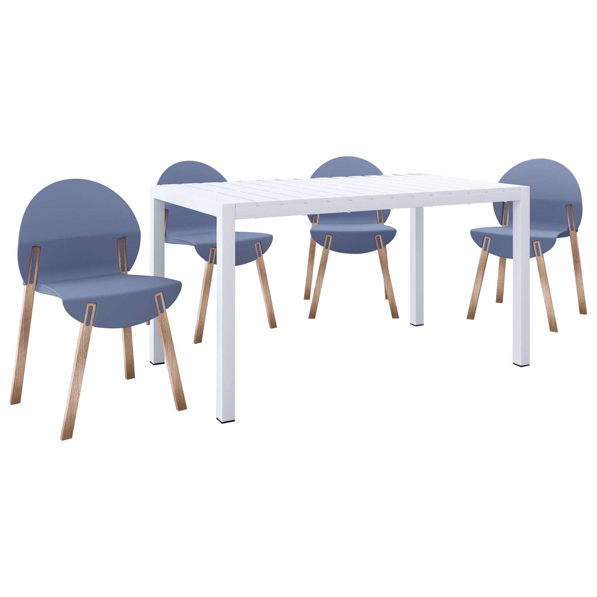 4 Piece Set Of Single Chairs With Long Table - Best Buy Furniture
