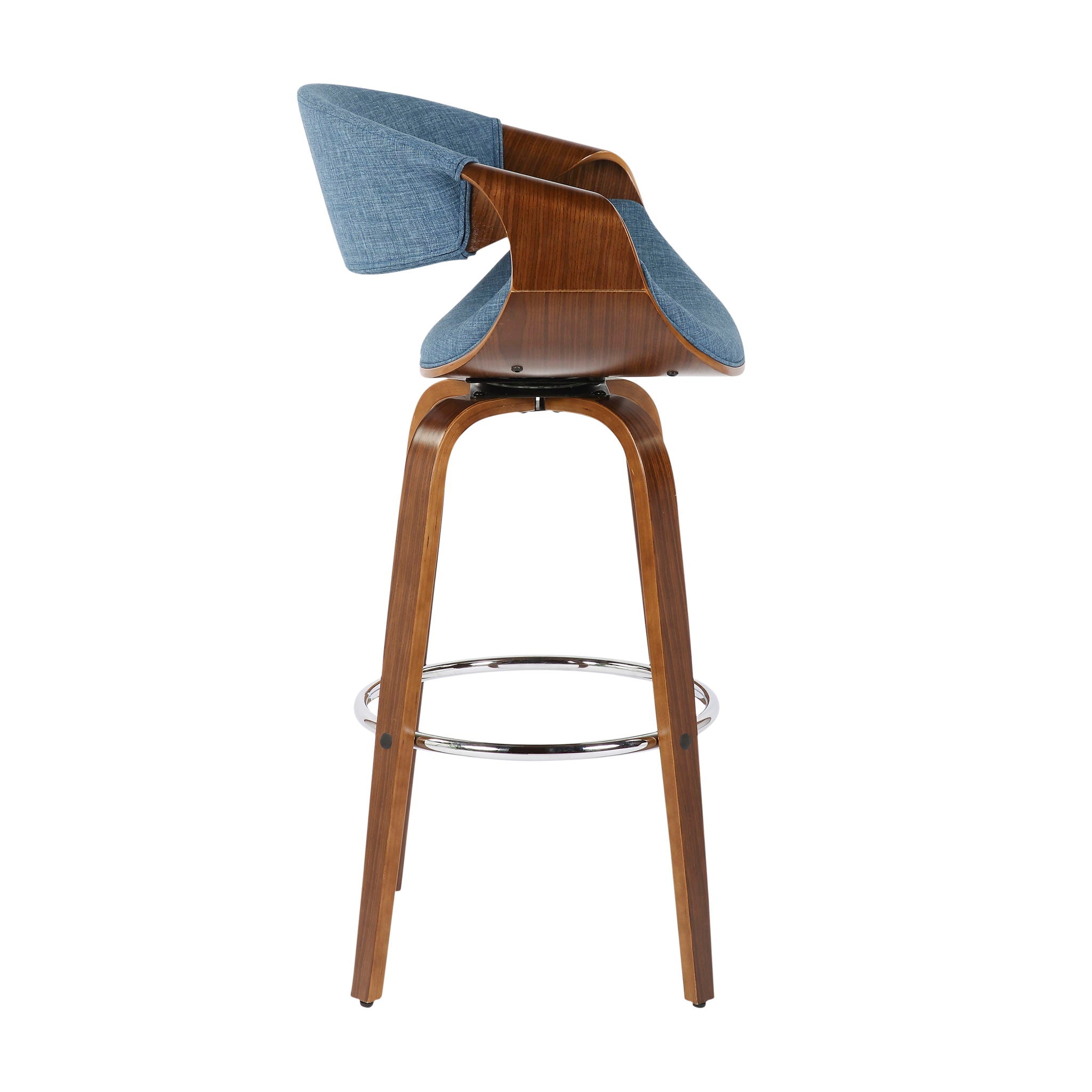 Curvini Mid - Century Modern Fixed Height Barstool With Swivel (Set of 2) - Best Buy Furniture