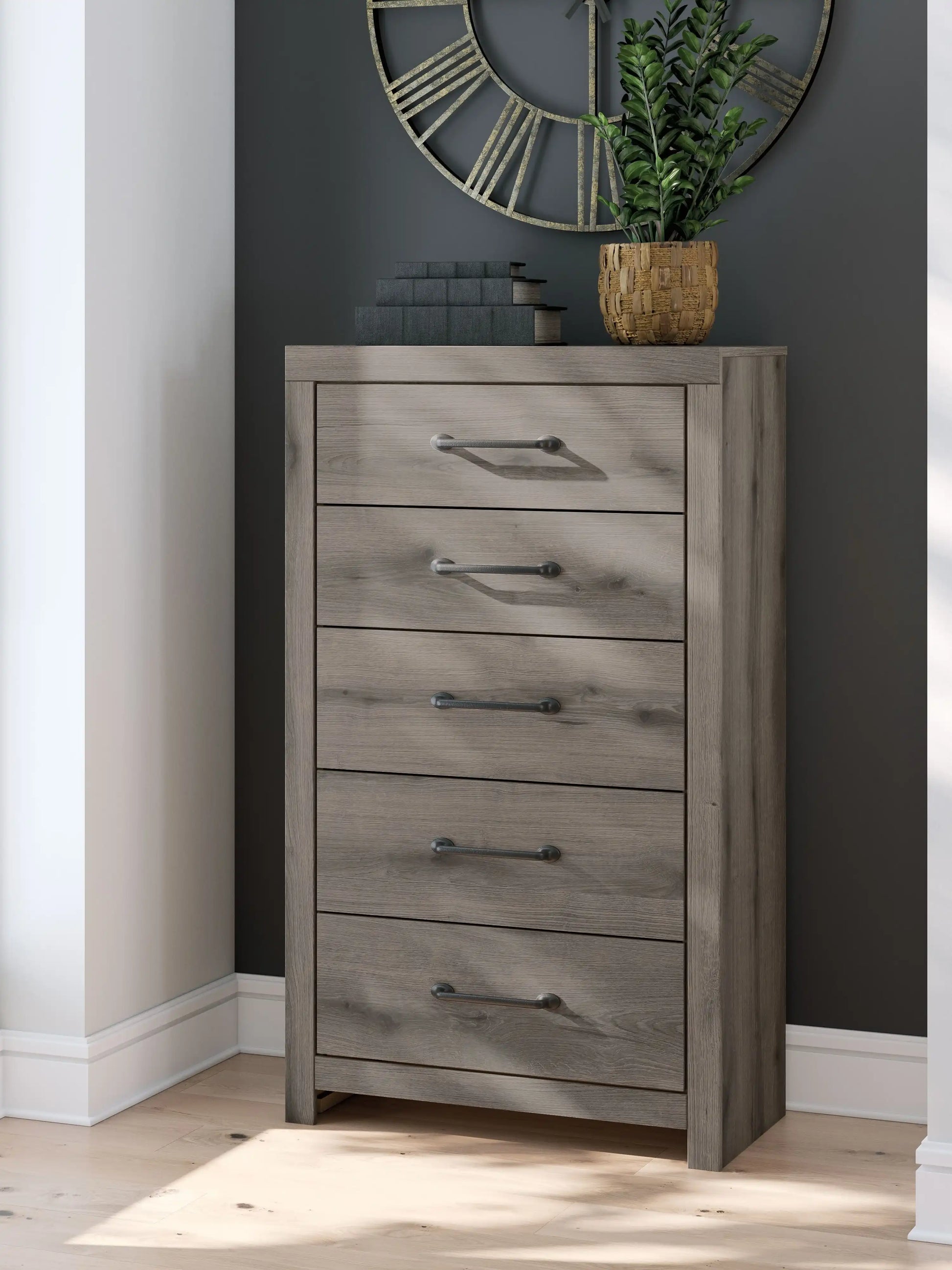 Graystorm - Five Drawer Chest - Brown Gray - Best Buy Furniture