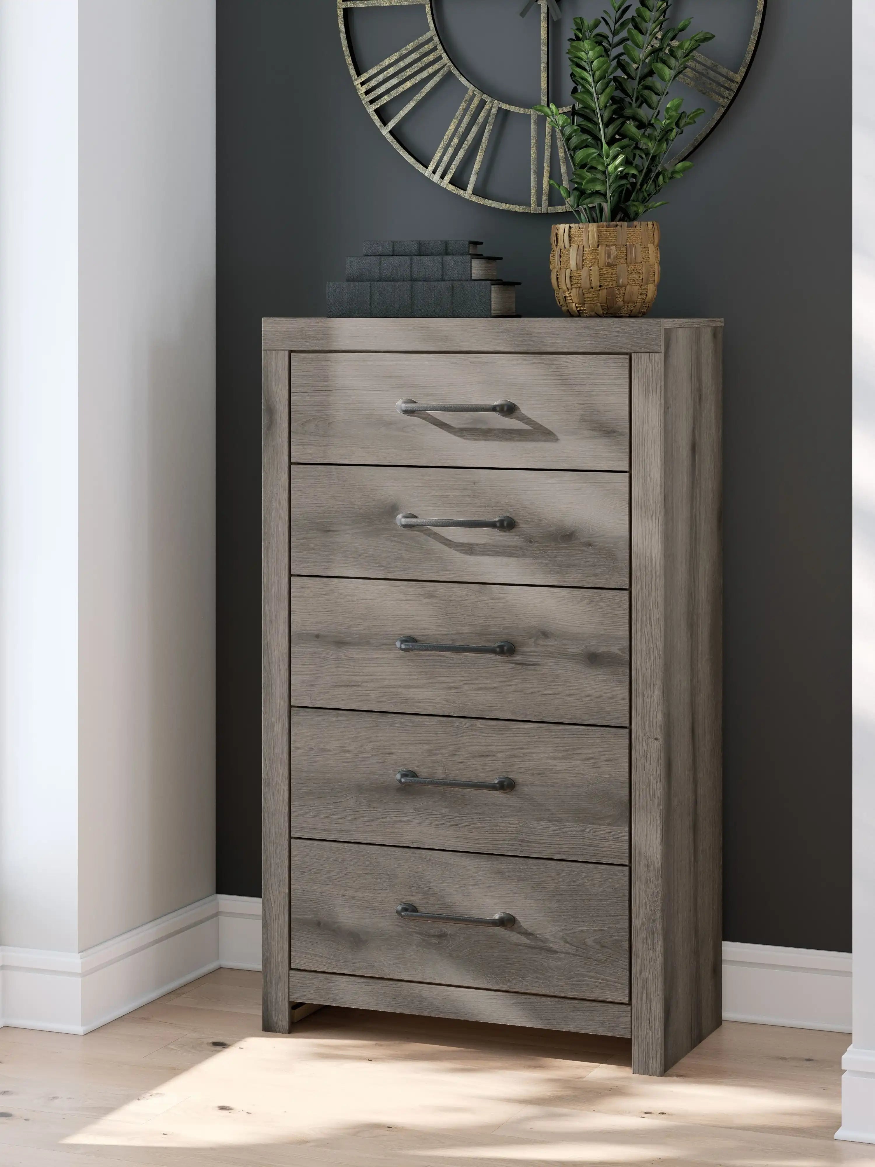 Graystorm - Five Drawer Chest - Brown Gray - Best Buy Furniture