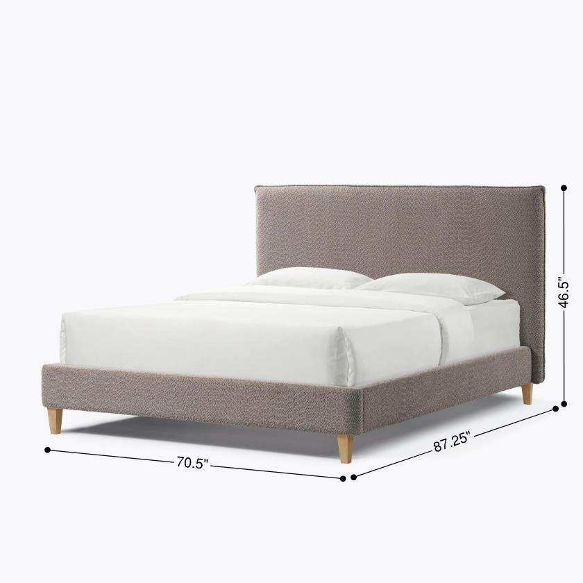 Meadow Queen Modern Taupe Upholstered Platform Bed - Best Buy Furniture
