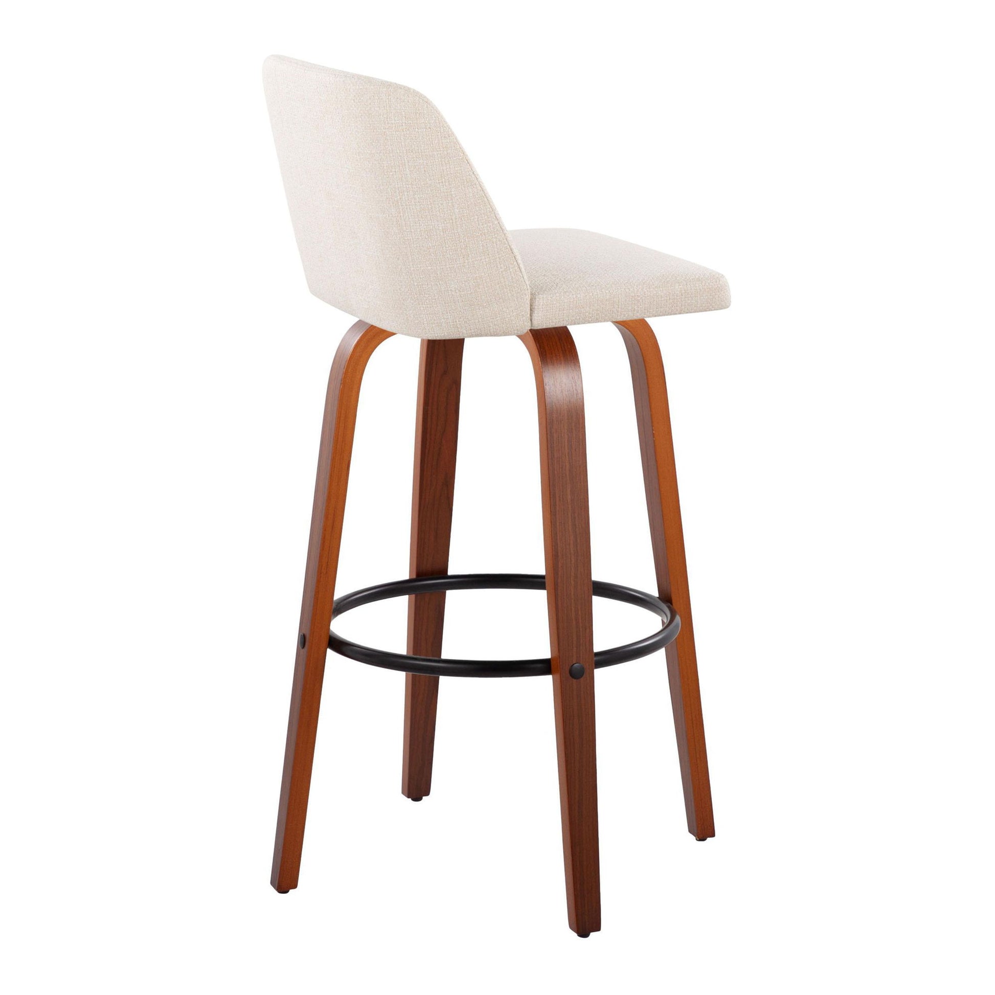 Toriano - Mid Century Modern Fixed Height Barstool Swivel And Round Footrest (Set of 2) - Best Buy Furniture