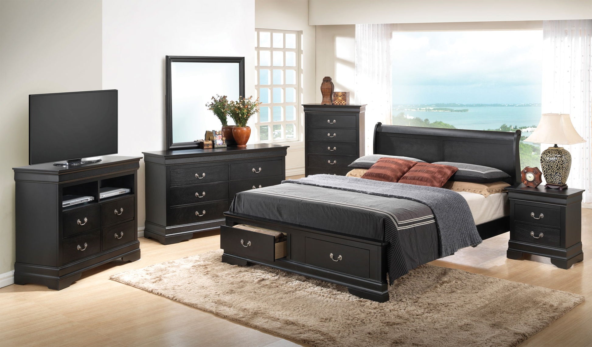 Louis Phillipe - Storage Bed - Best Buy Furniture