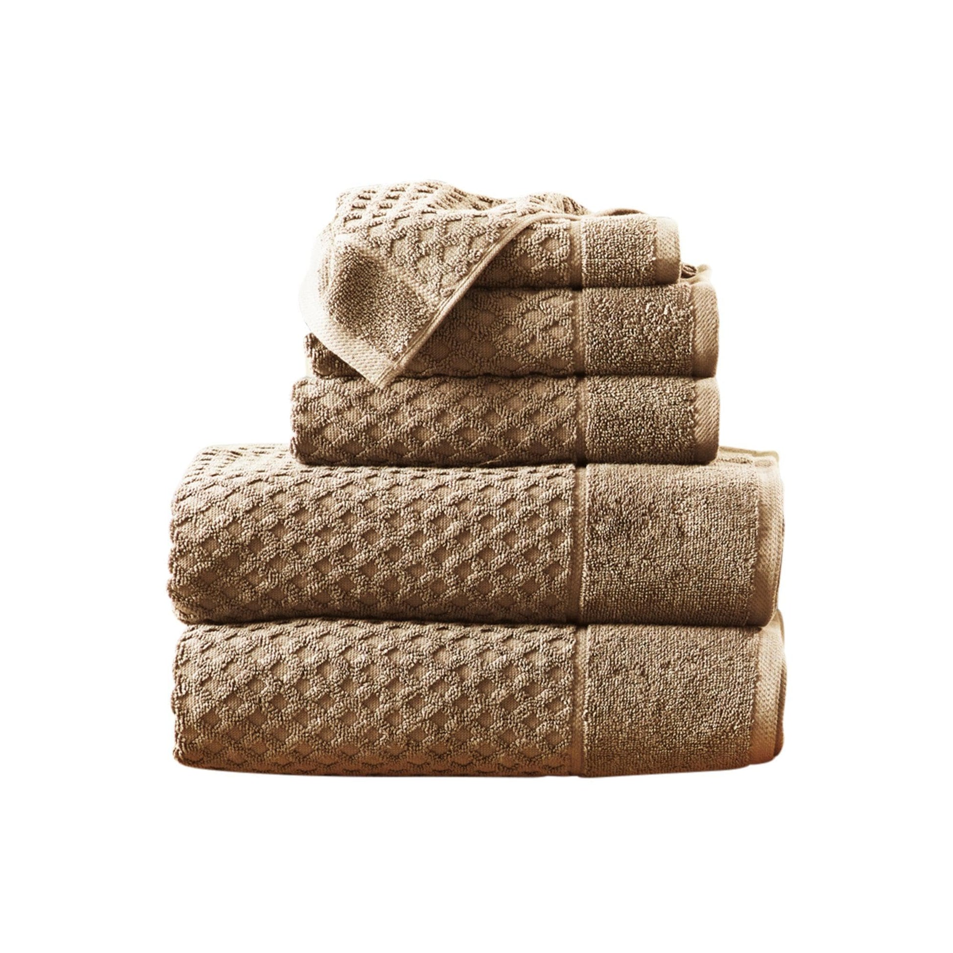 Cotton Diamond Waffle Weave Bath Towel Set - Grayson Collection - Best Buy Furniture