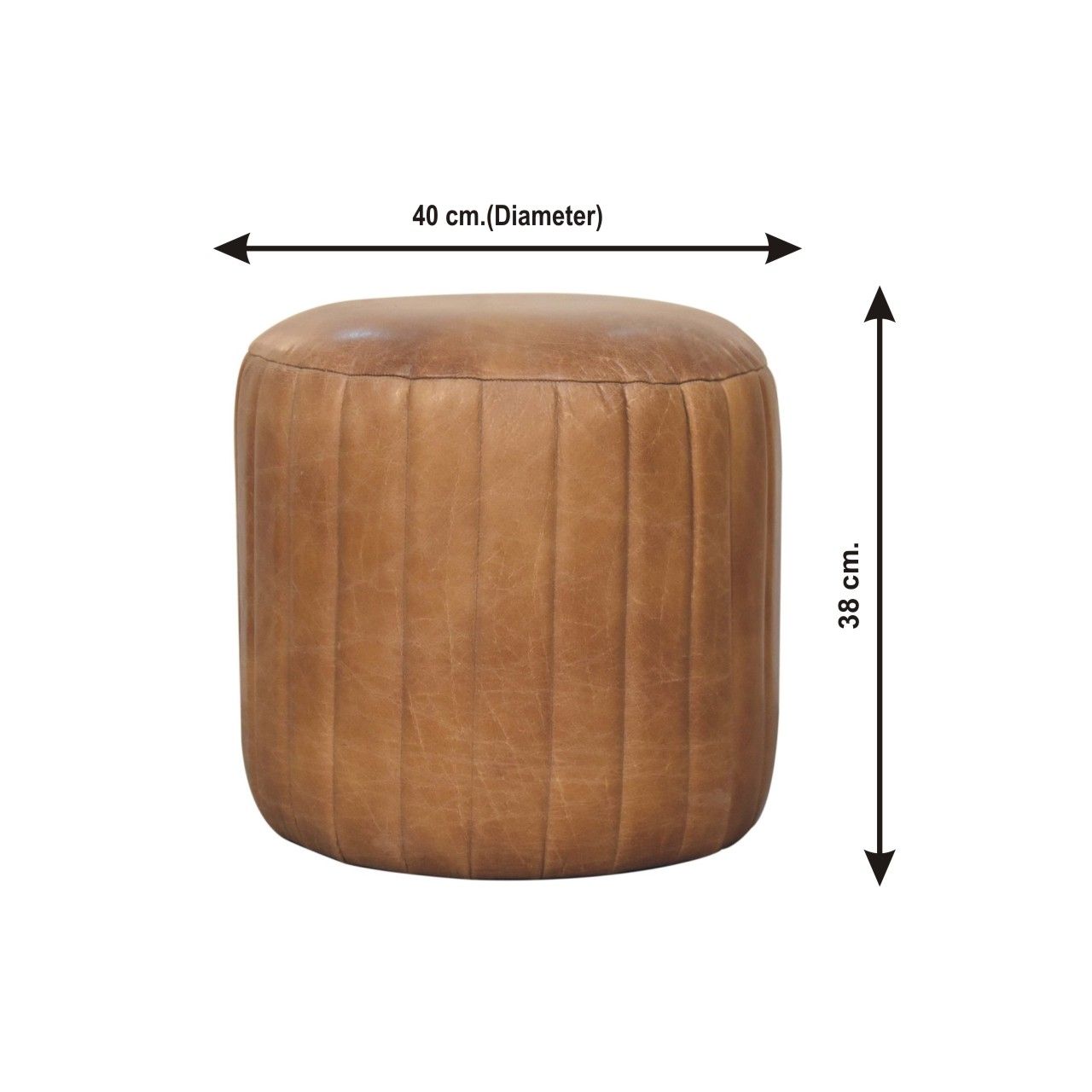 Buffalo - Leather Boucle Footstool - Brown - Best Buy Furniture