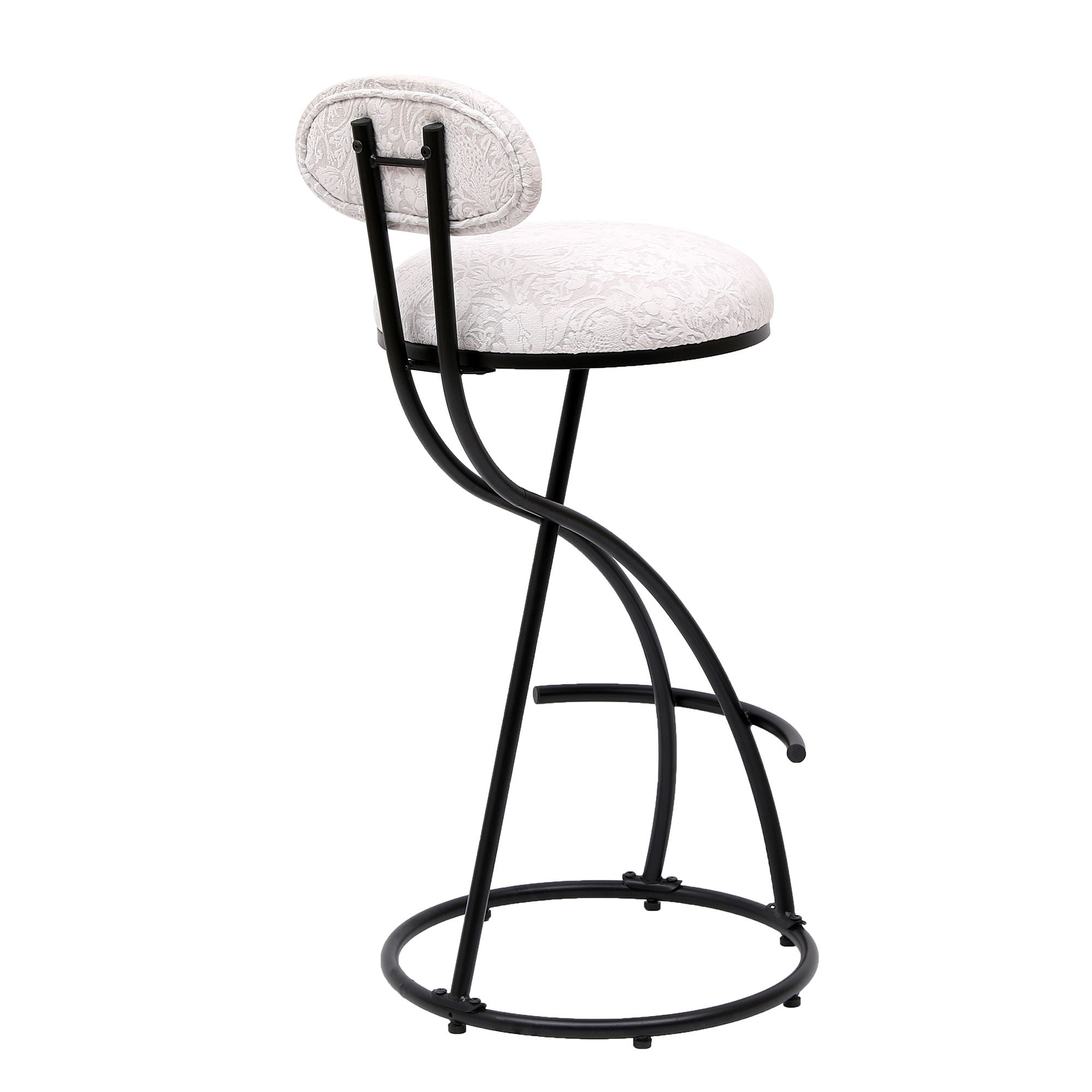 Round Print Bar Stools Upholstered Chairs For Kitchen (Set of 2) - Best Buy Furniture