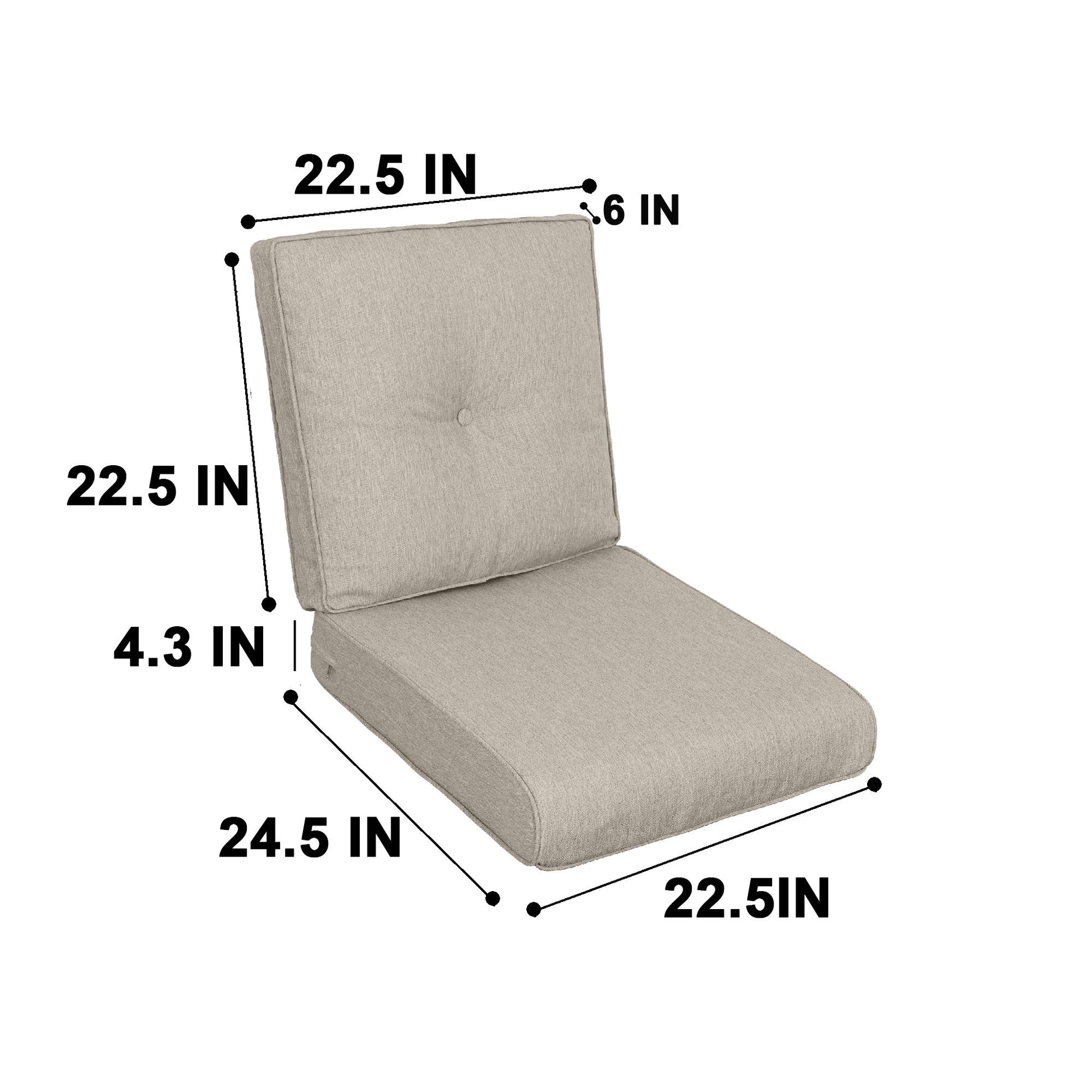 High Back Patio Chair Cushions For Garden (Set of 2) - Best Buy Furniture