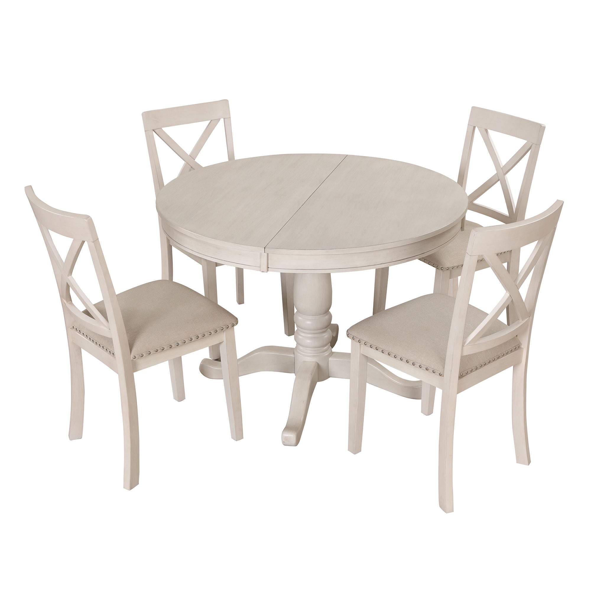 Modern Dining Table Set For 4, Round Table And 4 Kitchen Room Chairs, 5 Piece Kitchen Table Set For Dining Room, Dinette, Breakfast Nook - Best Buy Furniture