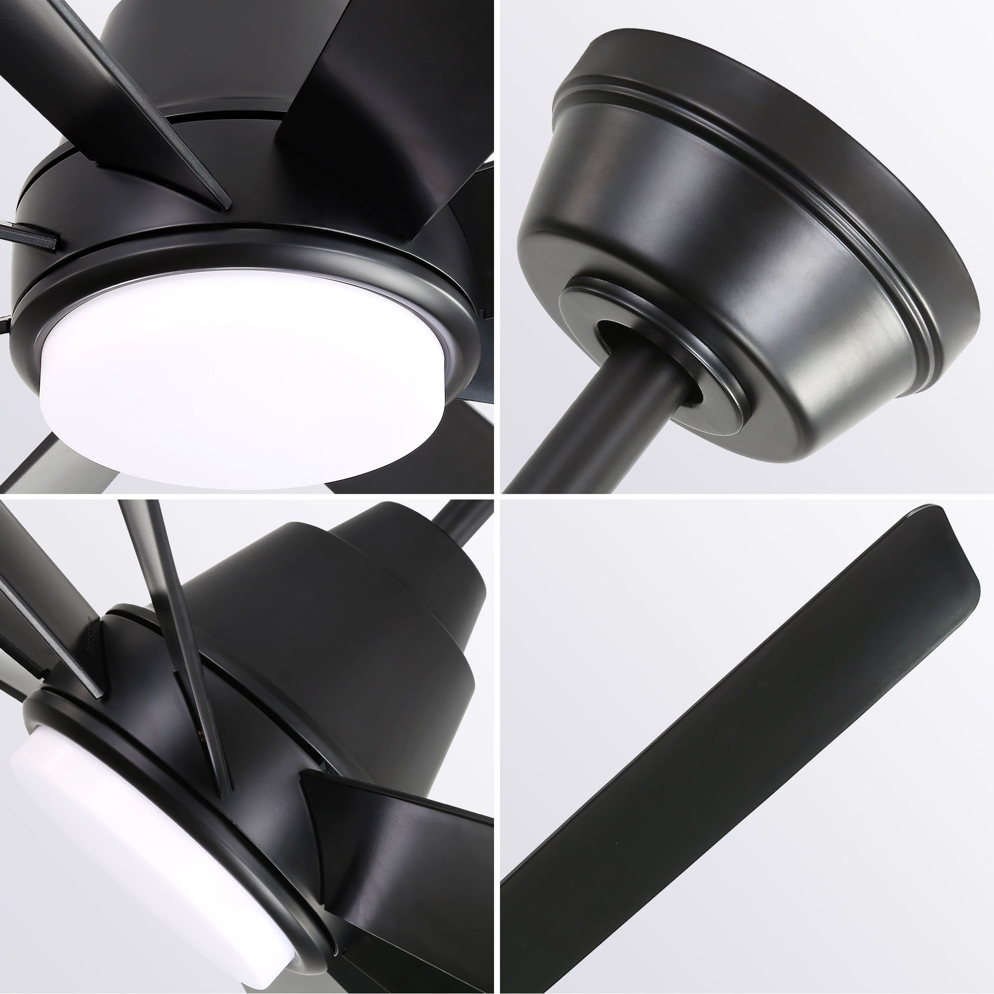 Large Ceiling Fans With Lights And Remote Control 6 Wind Speed DC Motor For Living Room - Black - Best Buy Furniture