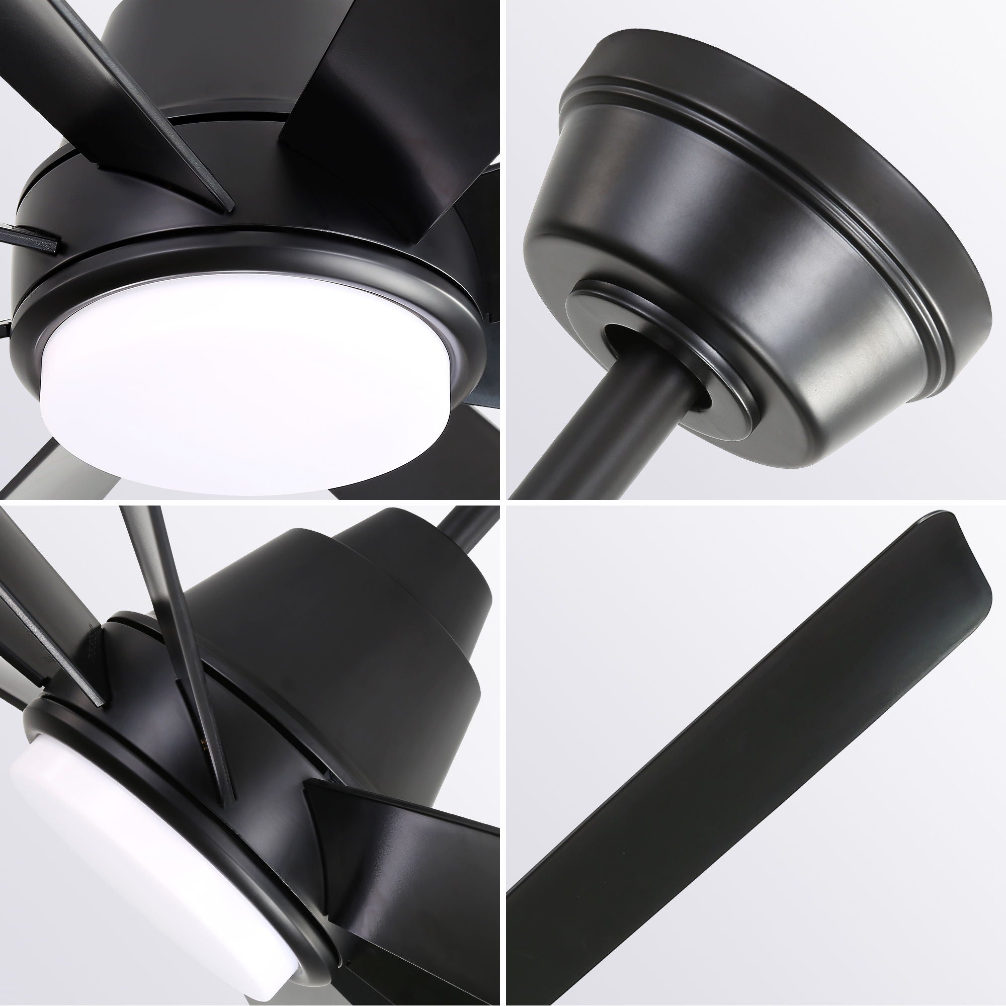 Large Ceiling Fans With Lights And Remote Control 6 Wind Speed DC Motor For Living Room - Black - Best Buy Furniture