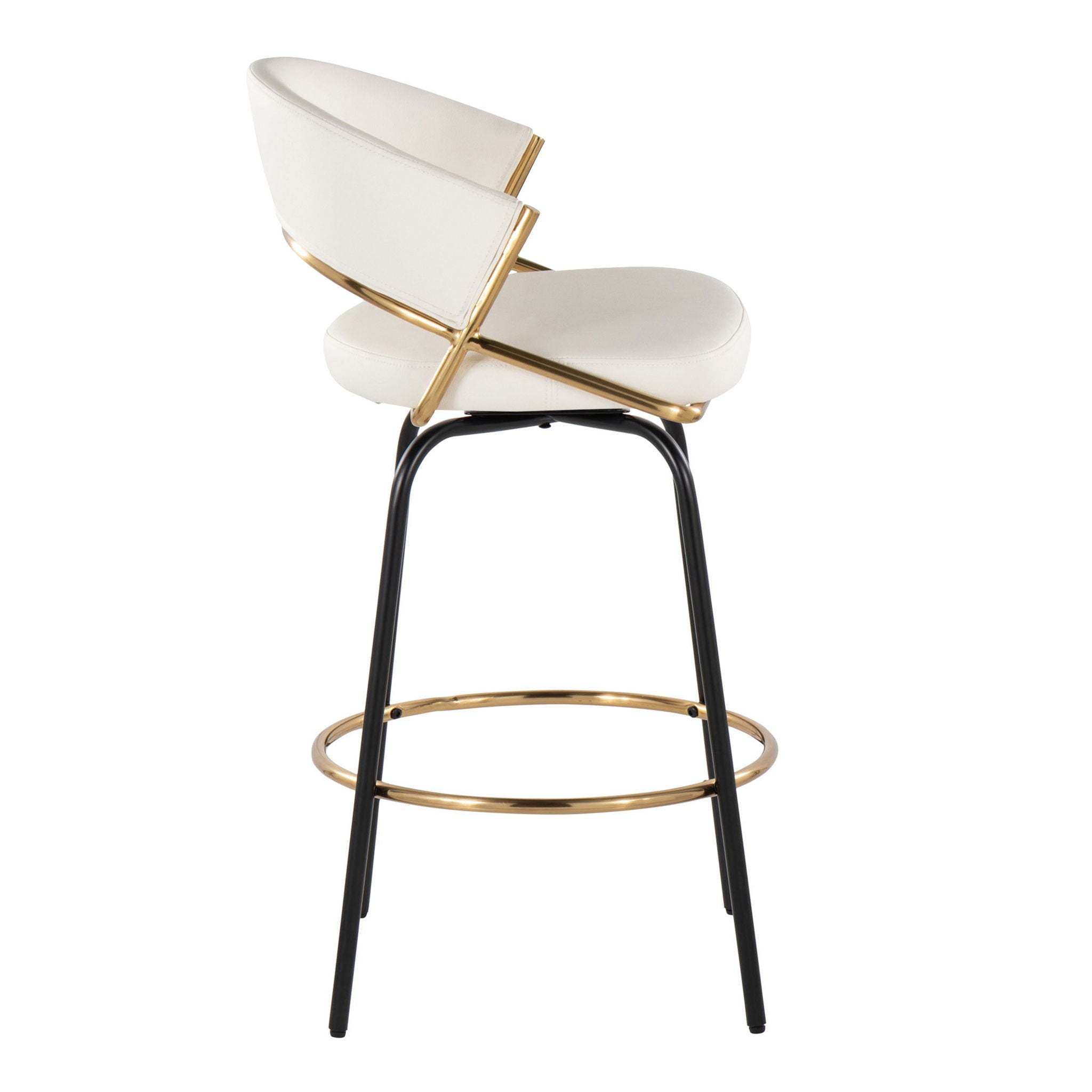 Jie - Fixed Height Contemporary Counter Stool With Swivel Round Footrest (Set of 2) - Best Buy Furniture