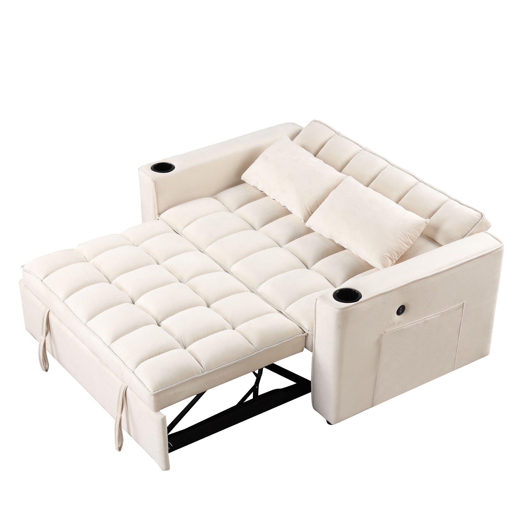 Multi Functional Sofa Bed With Cup Holder And USB Port For Living Room Or Apartments - Best Buy Furniture