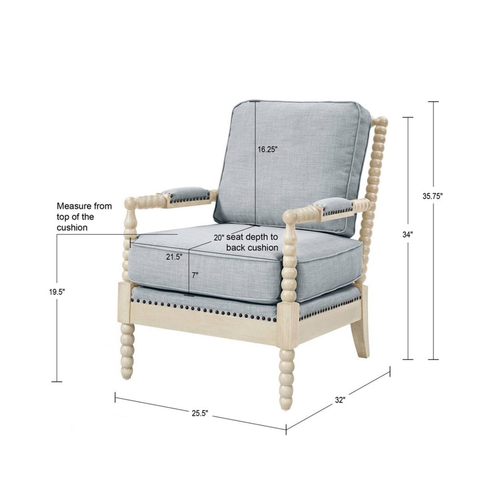 Arm Chair With Open Back Spindle Design, Padded Armrests - Best Buy Furniture