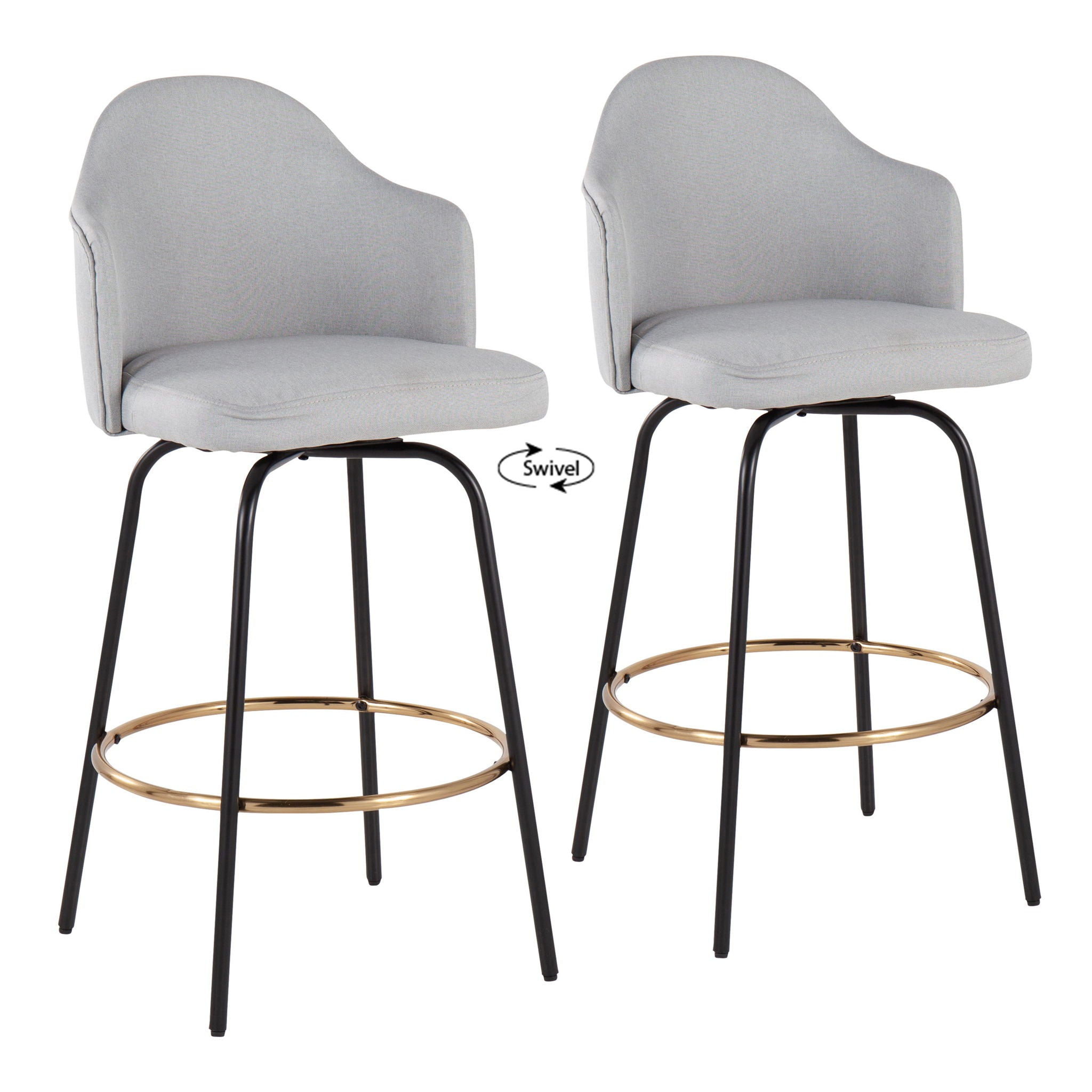 Ahoy - Contemporary Fixed Height Counter Stool Round Footrest (Set of 2) - Best Buy Furniture