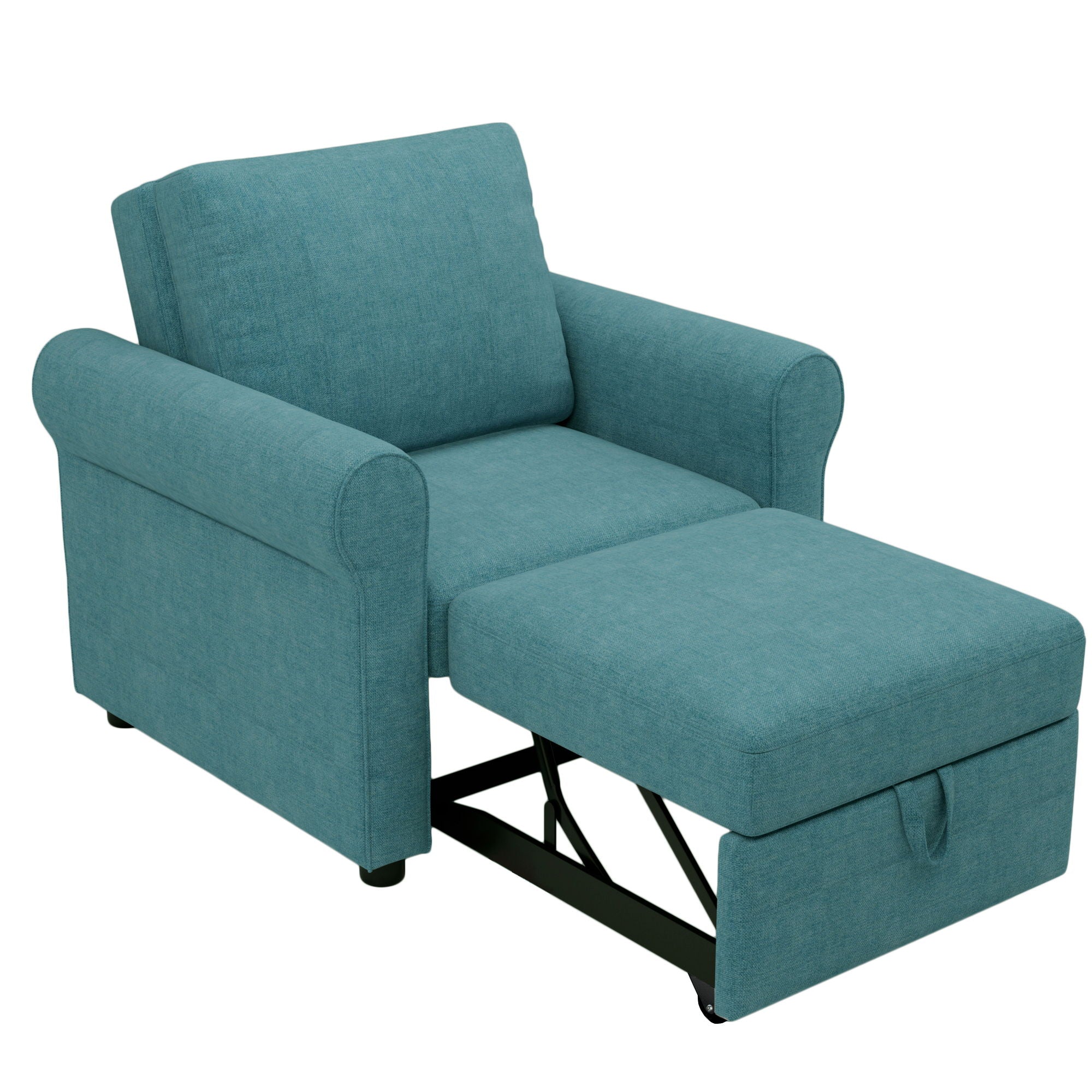 Modern 3 In 1 Convertible Sleeper Chair Bed, Linen Upholstery, Adjustable Backrest - Best Buy Furniture