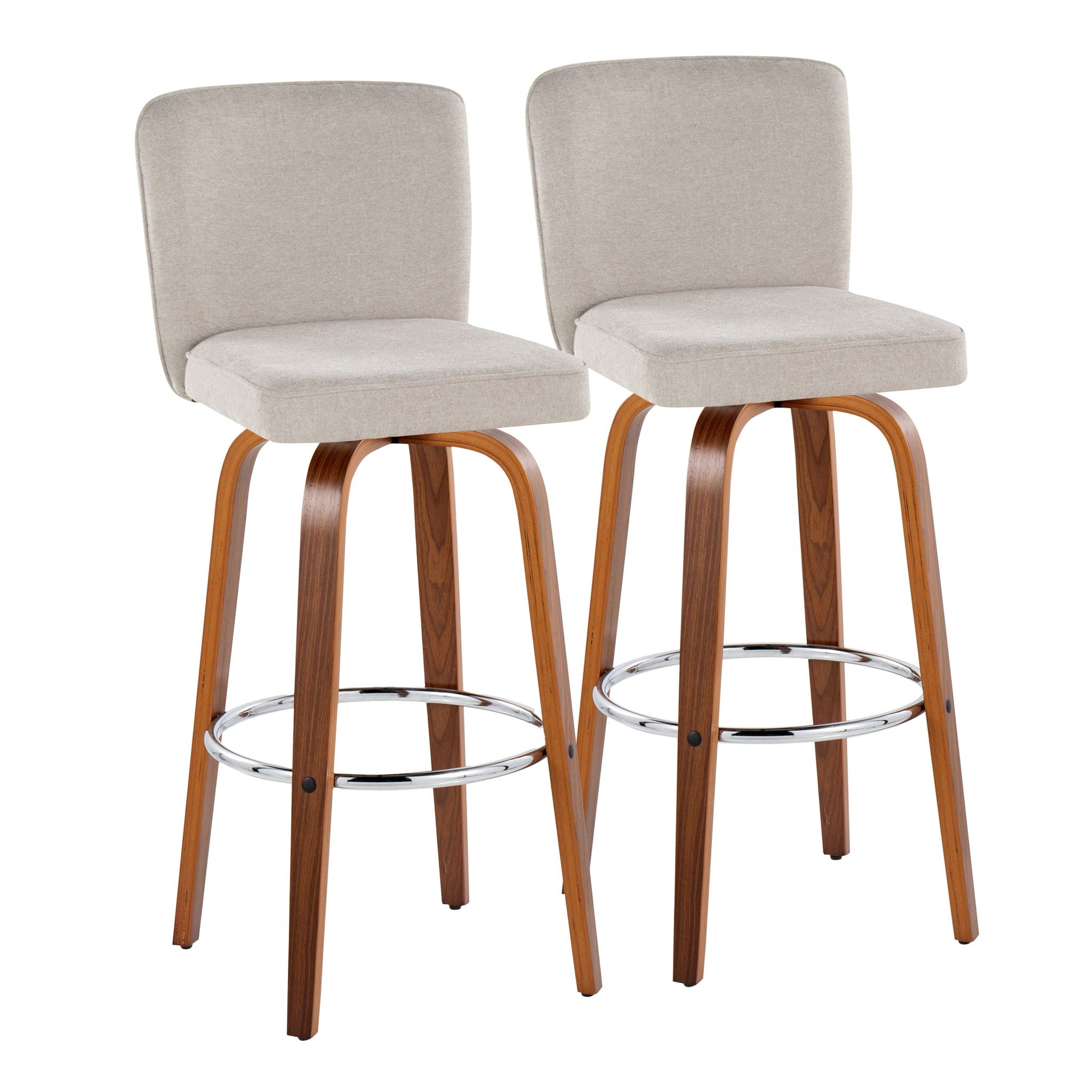 Henry - Contemporary Fixed Height Barstool With Swivel With Round Footrest (Set of 2) - Best Buy Furniture