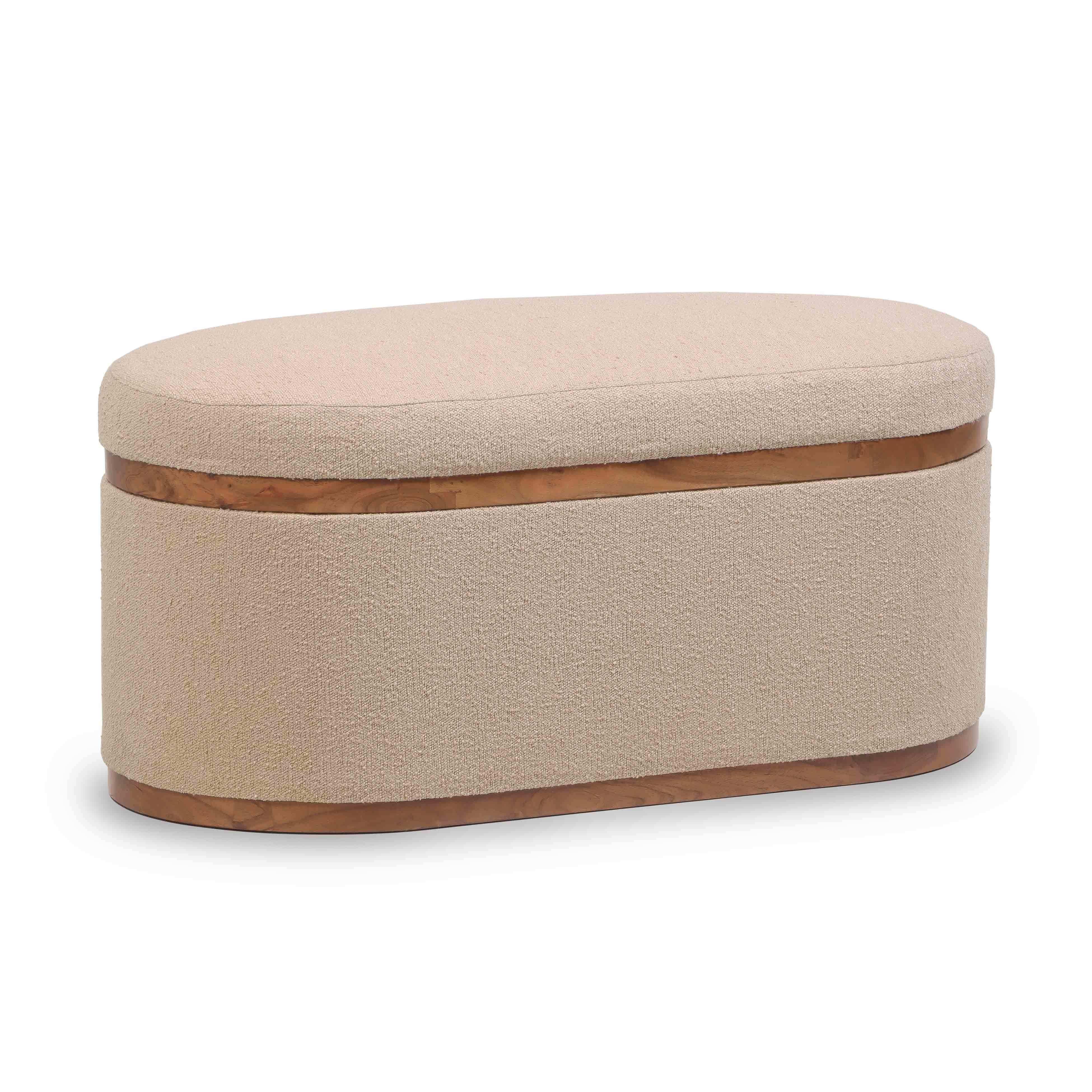 Olivier - Boucle Oval Storage Ottoman - Best Buy Furniture