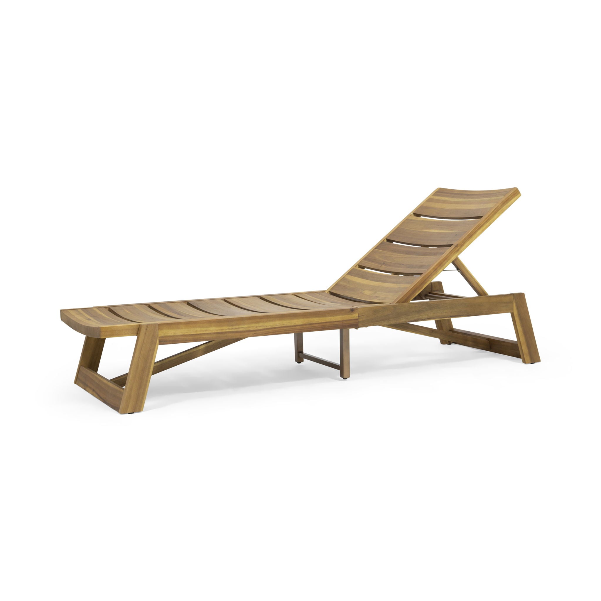 Outdoor Chaise Lounge With Adjustable Seating And Slat Panel - Yellow Brown - Best Buy Furniture