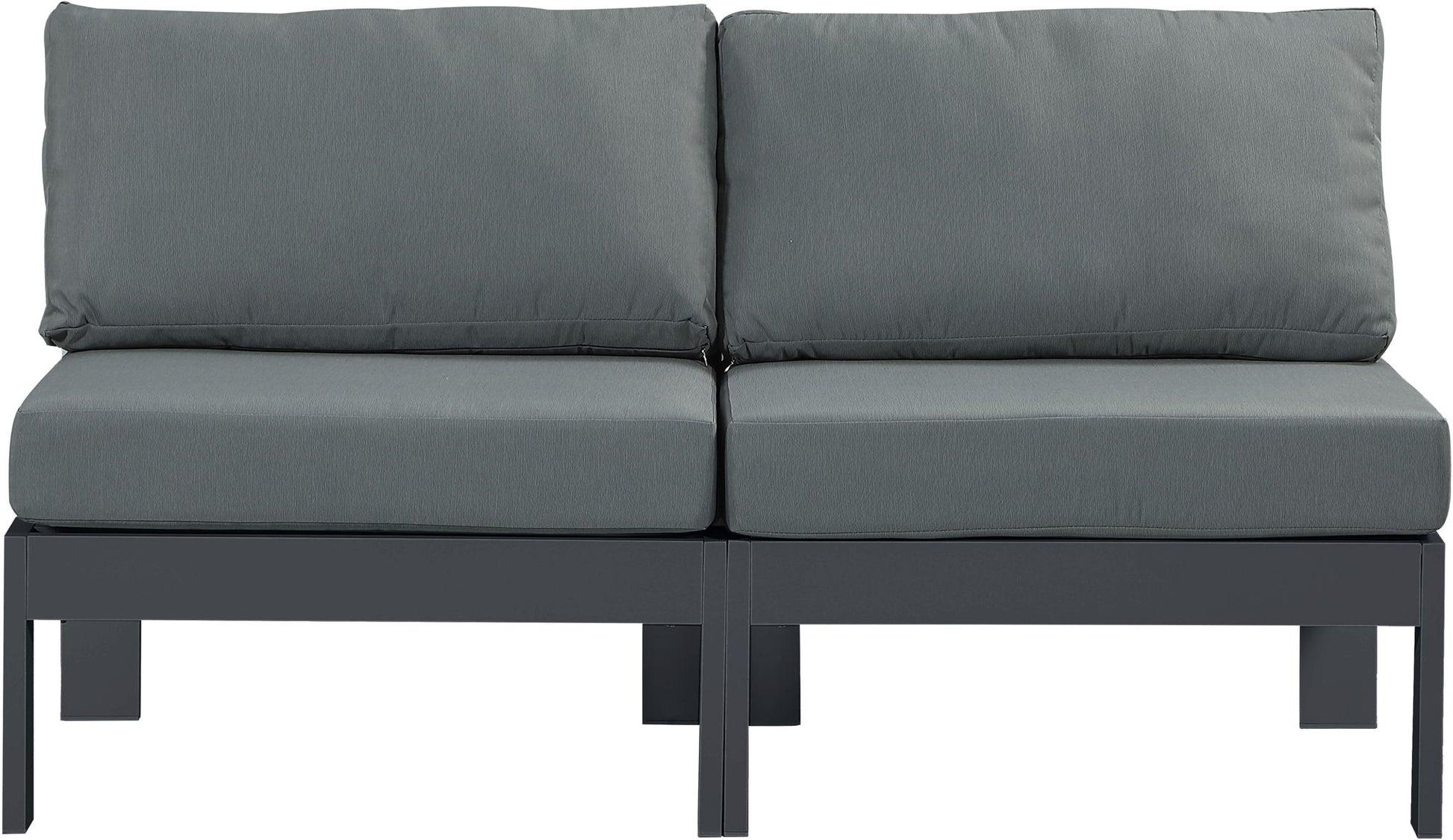 Nizuc - Outdoor Patio 2 Seat Armless Modular Sofa With Gray Frame - Best Buy Furniture