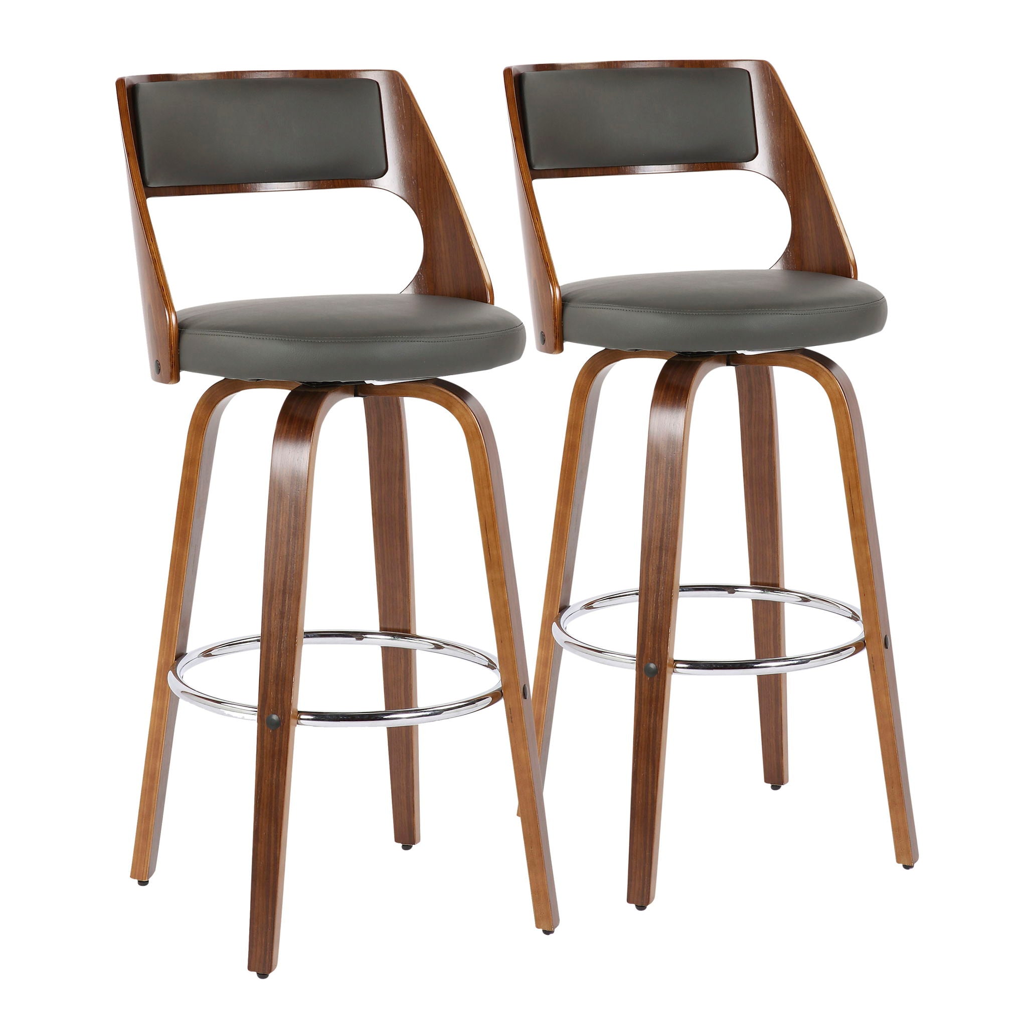 Cecina - Mid-Century Modern Barstool With Swivel (Set of 2) - Best Buy Furniture