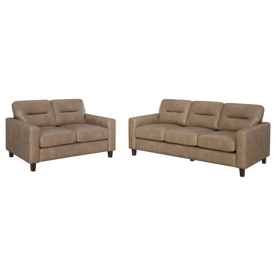 Scotland - Faux Leather Upholstered Sofa Set - Best Buy Furniture