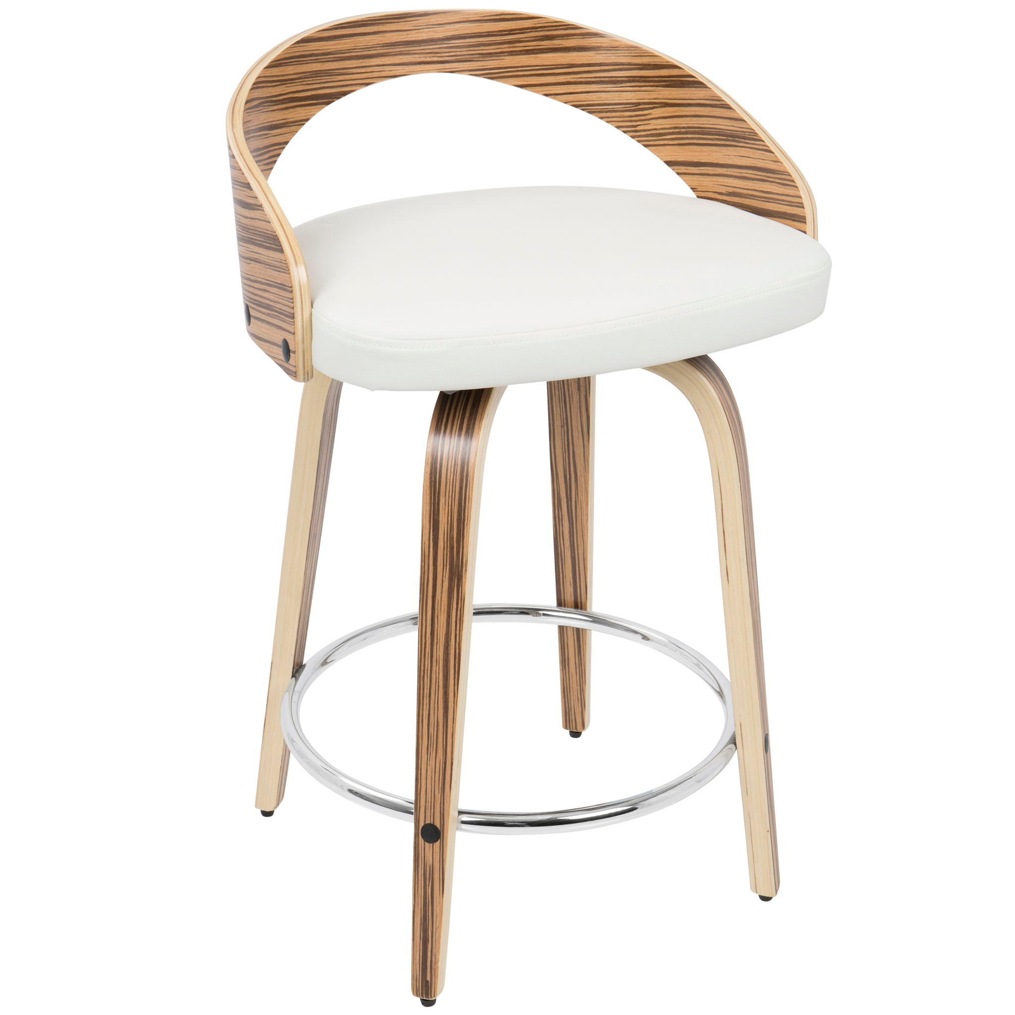 Grotto - Contemporary Fixed Height Counter Stool & Swivel With Round Footrest (Set of 2) - Best Buy Furniture