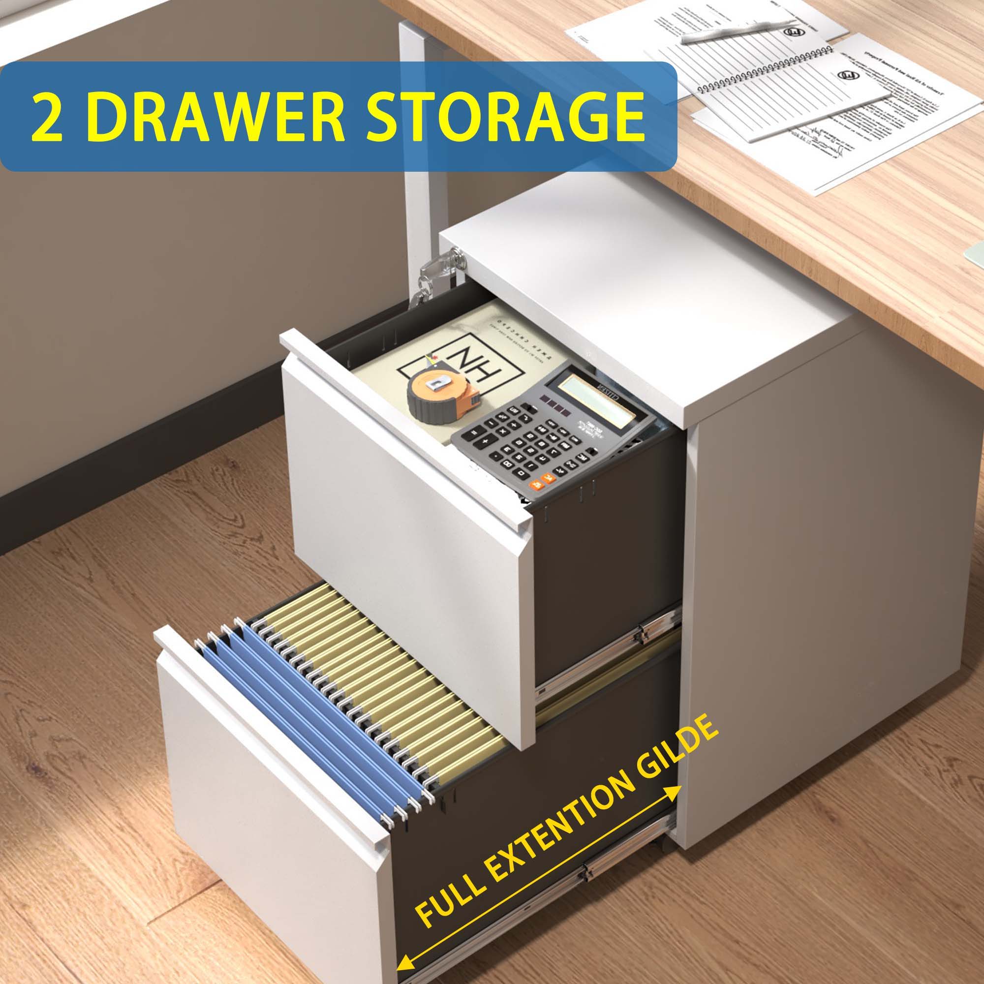 Metal Drawer Mobile File Cabinet With Lock For Home Office Organizer - Best Buy Furniture
