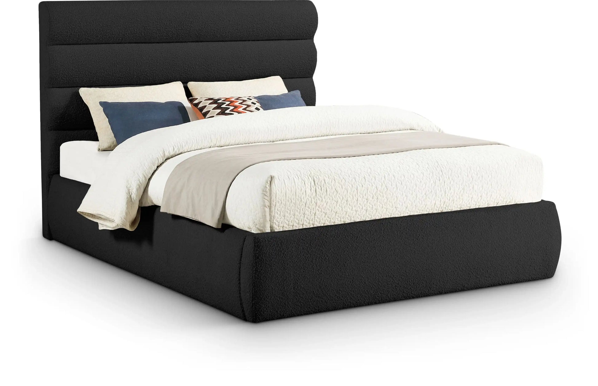 Adam - Boucle Fabric Bed With 52" Headboard - Best Buy Furniture