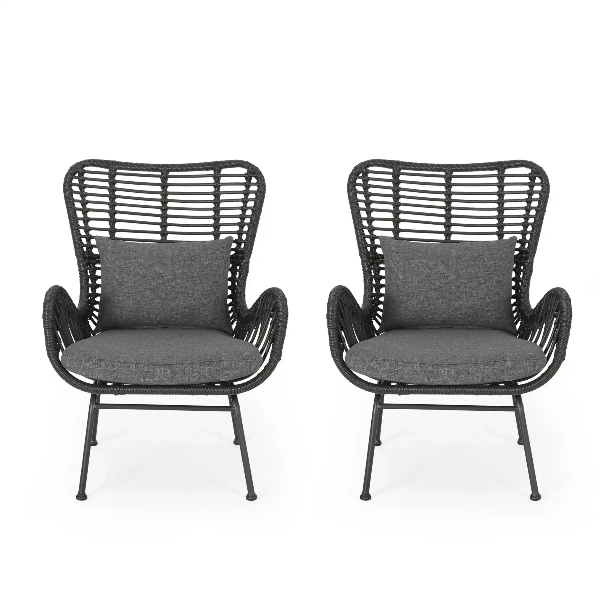 Modern Aesthetic Outdoor Rattan Accent Chair With Metal Legs - Best Buy Furniture