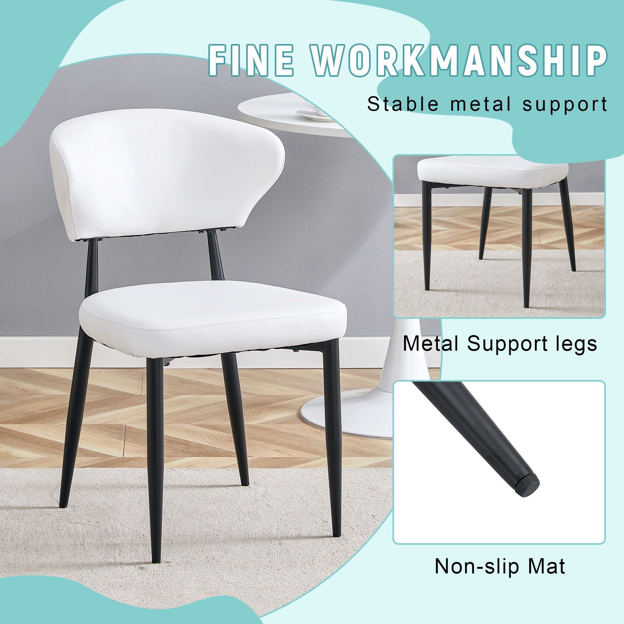 Minimalist Ergonomic Dining Chair With Curved Backres (Set of 4) - Best Buy Furniture