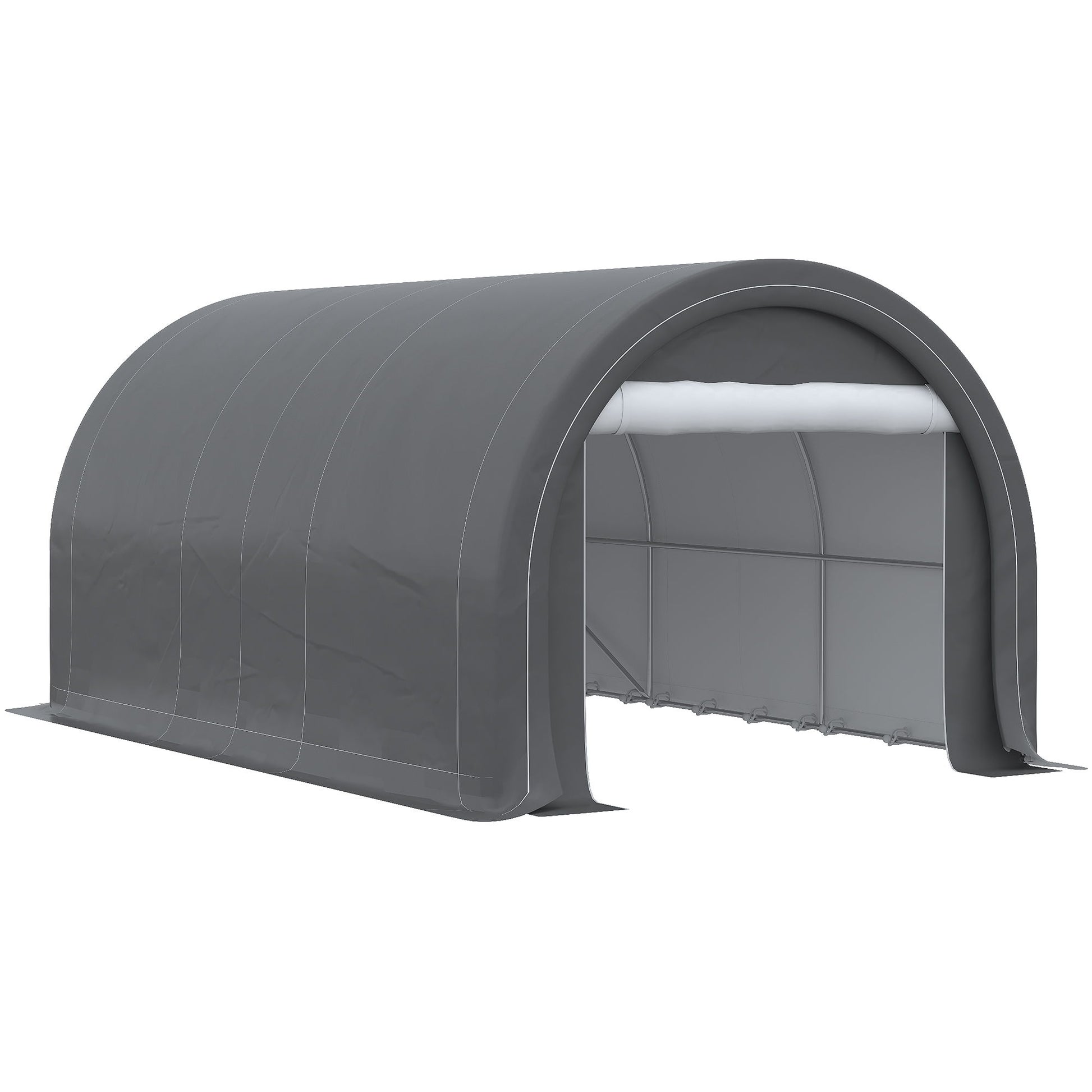Outsunny - 10' x 16' Carport, Heavy Duty Portable Garage Storage Tent With Large Zippered Door, Anti-Uv Pe Canopy Cover For Car, Truck, Boat, Motorcycle, Bike, Garden Tools, Outdoor Work - Best Buy Furniture