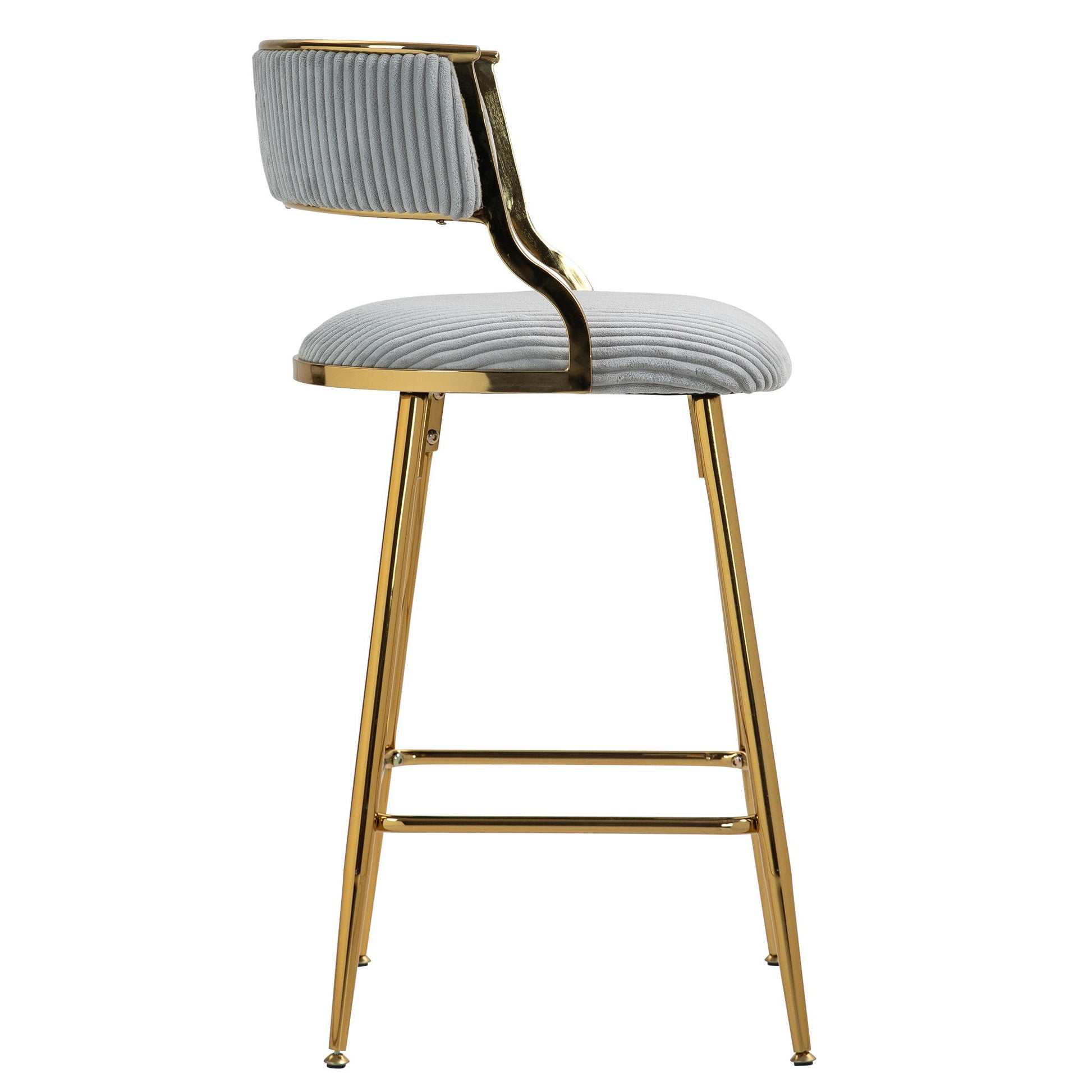 Counter Height Bar Stools With Powder Coating Base And Footrest (Set of 2) - Beige - Best Buy Furniture