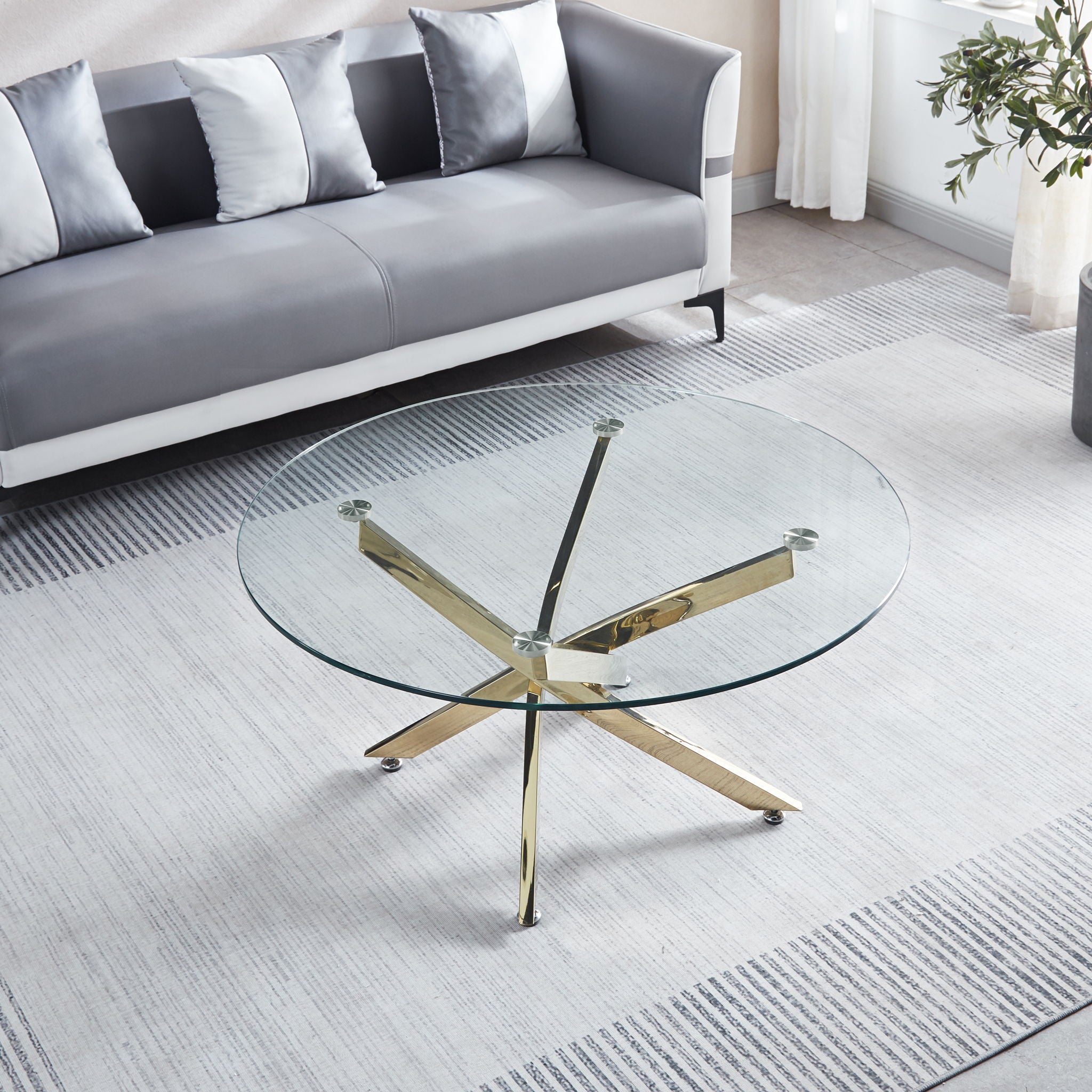 Modern Round Tempered Glass Table With Chrome Legs - Best Buy Furniture