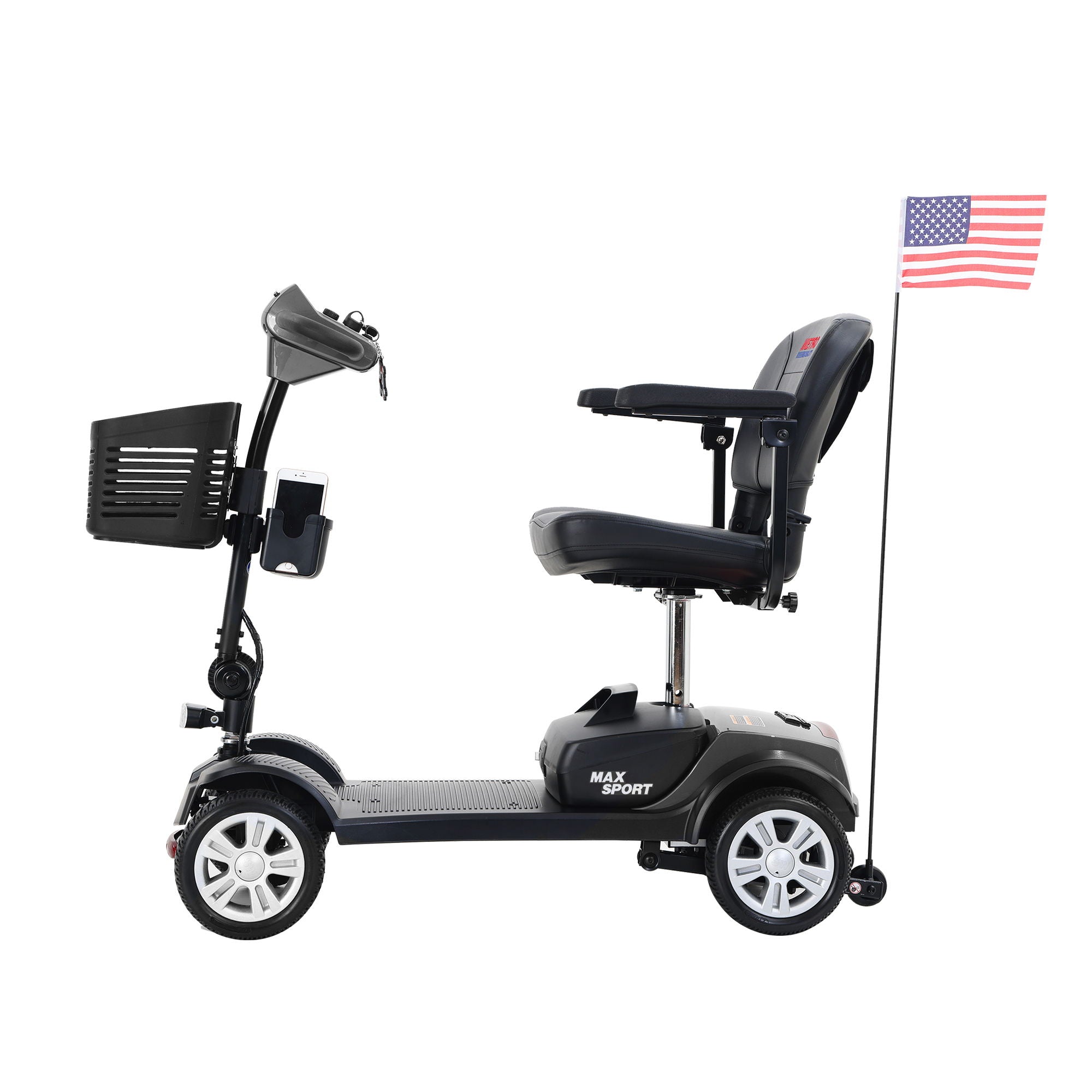 Max Sport - 4 Wheels Outdoor Compact Mobility Scooter With 2 Pieces X 12Ah Lead Acid Battery