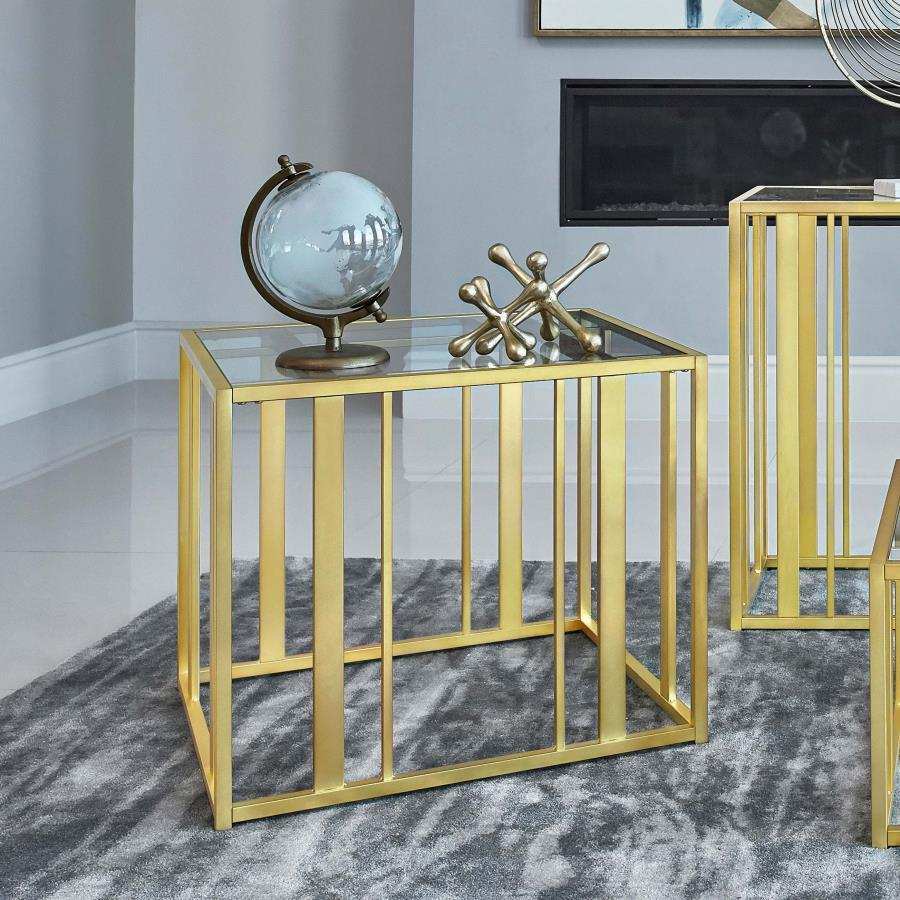 Adri - Rectangular Glass Top Side End Table - Best Buy Furniture