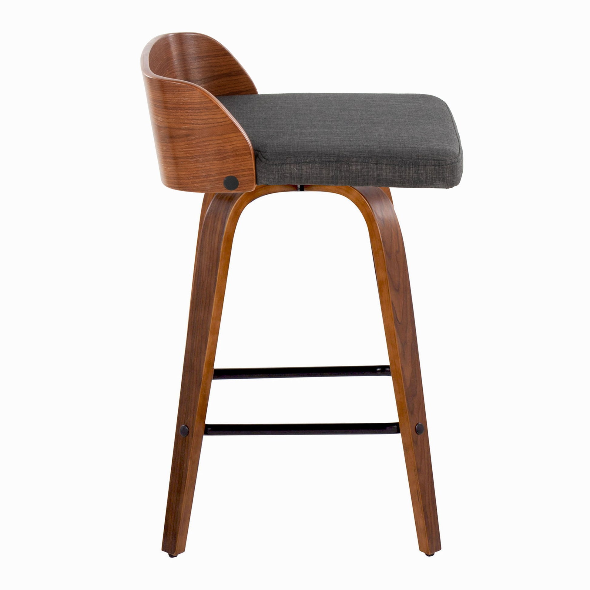 Maya - Mid Century Modern Fixed Height Counter Stool With Swivel And Square Footrest (Set of 2) - Best Buy Furniture