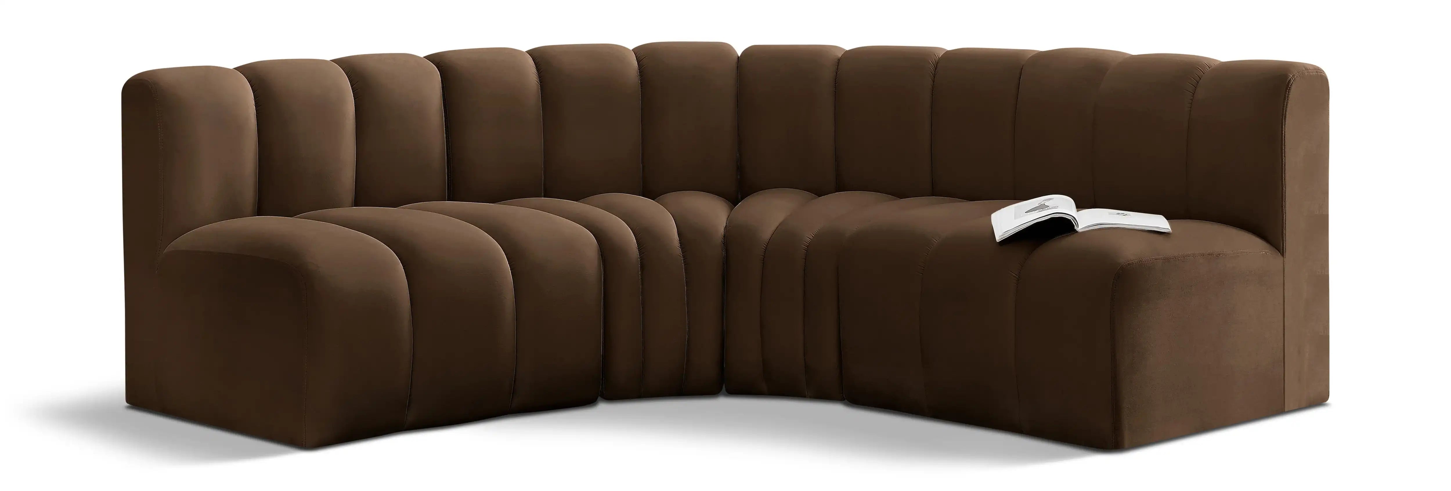 Arc - Velvet 4 Piece Corner Modular Sofa - Best Buy Furniture